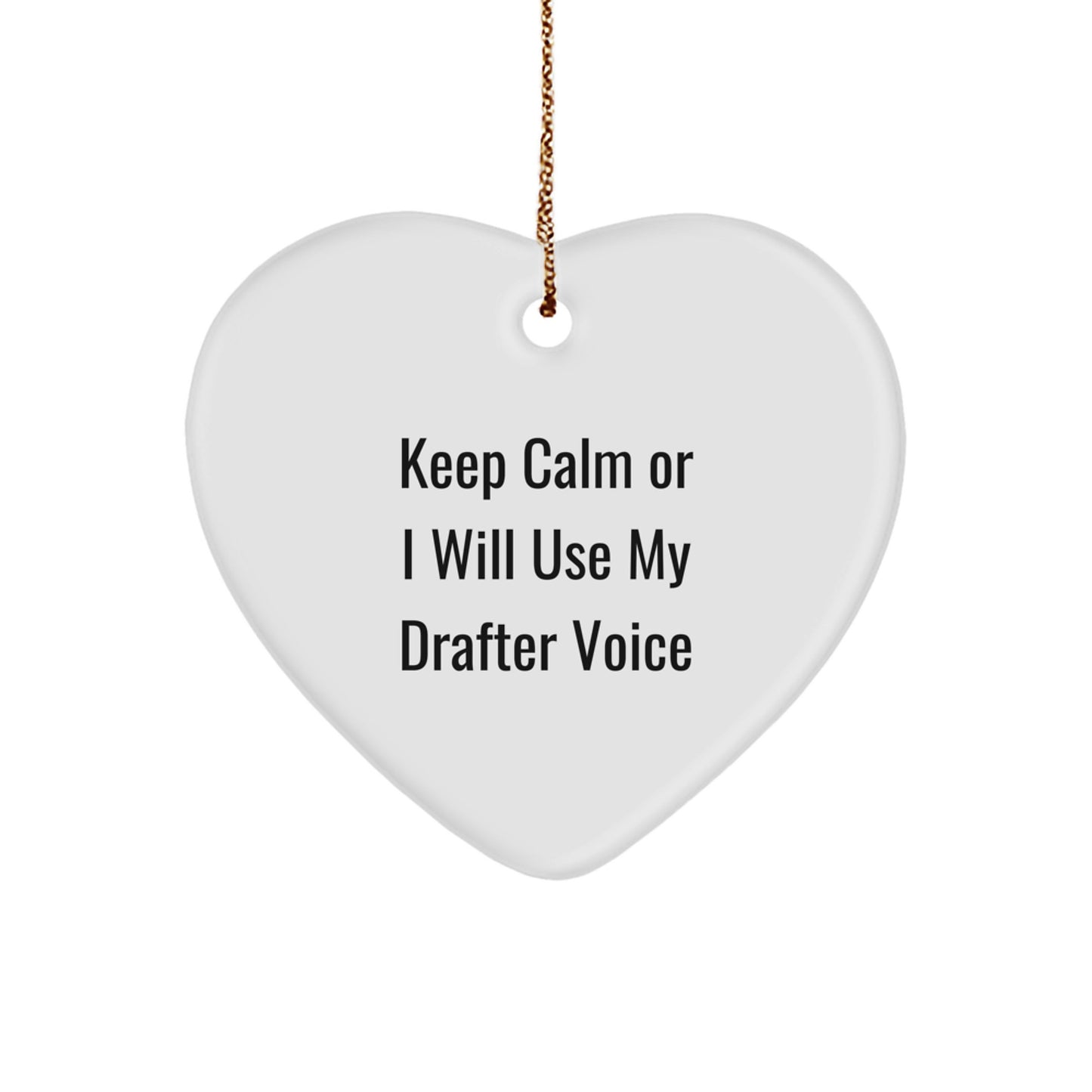 Funny Drafter Gifts for Men, Women, and Friends Christmas Unique Heart Ornament, Gifts from Drafter Enthusiasts, Perfect for Office Decor - Image 1