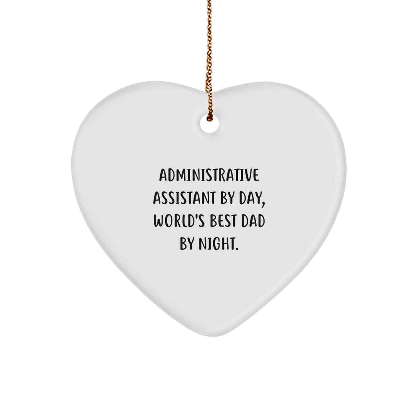 Administrative Assistant Gifts from World's Best Dad - Heart Ornament for Christmas - Image 1