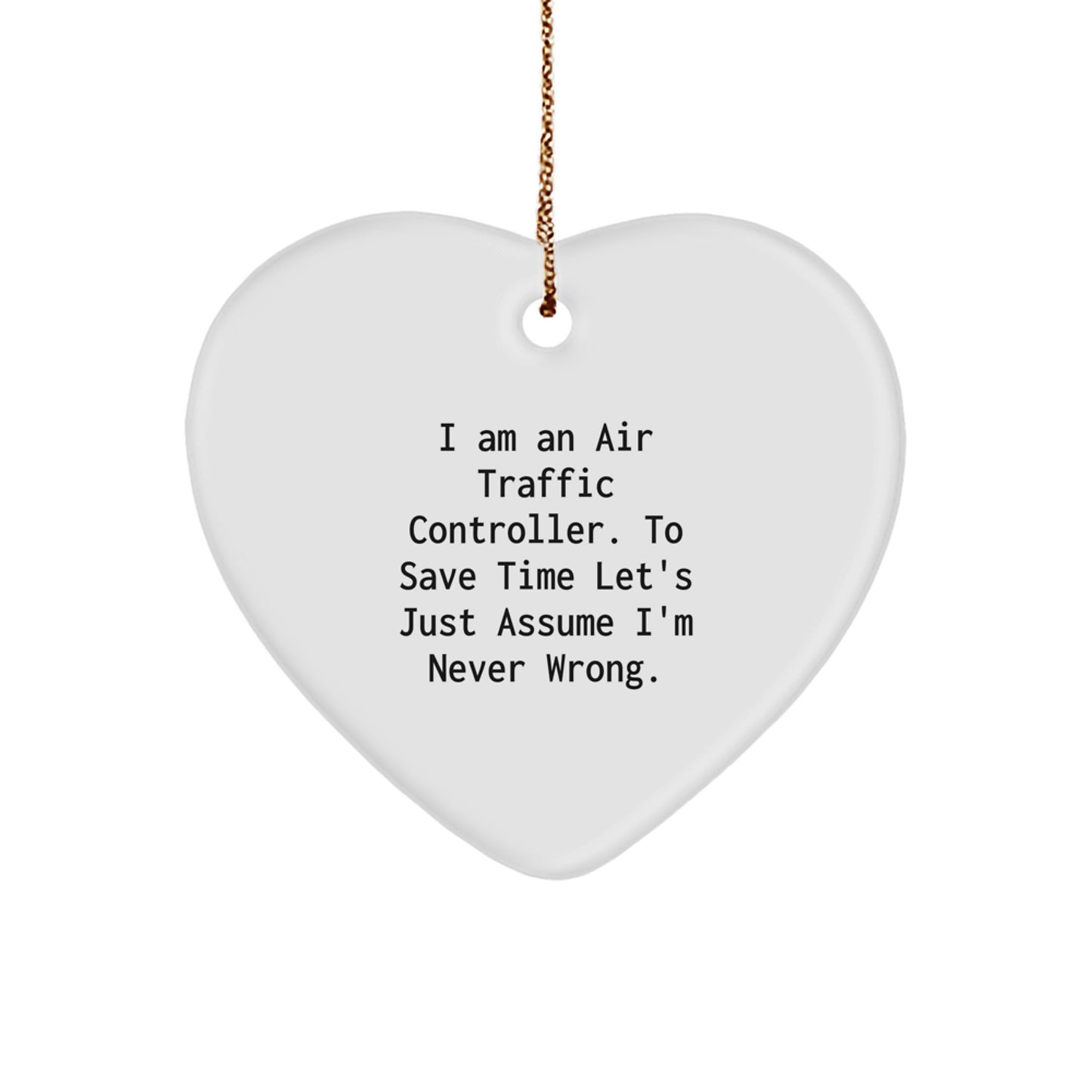 Funny Air Traffic Controller Heart Ornament Gifts from Friends, Coworkers, Family - Christmas Unique Air Traffic Controller Decor - Image 1
