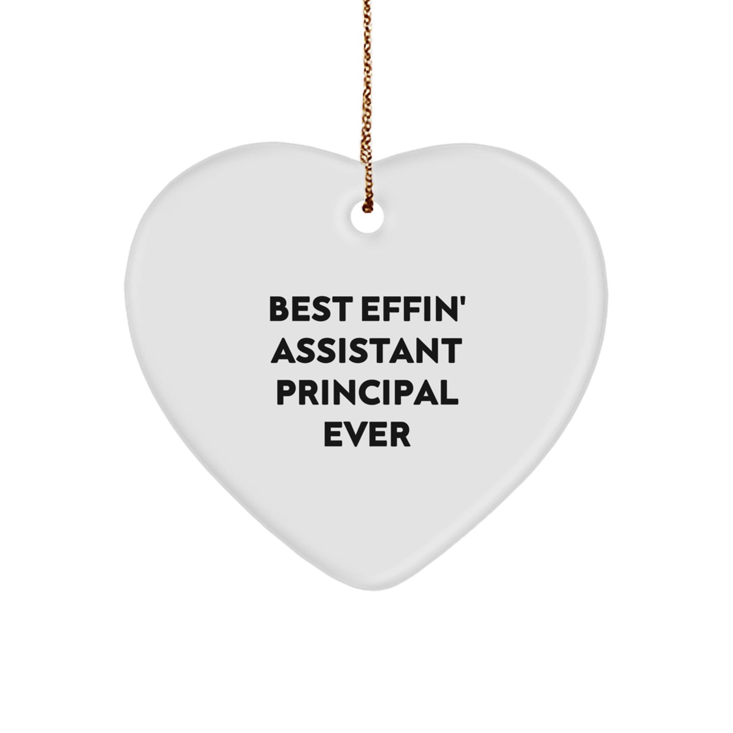 Funny Assistant Principal Gifts - 'Best Effin' Heart Ornament for Christmas - Image 1