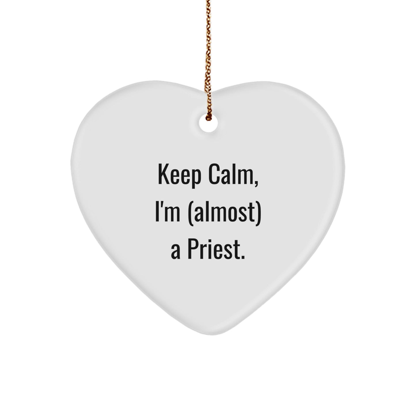 Funny Priest Gifts for Christmas, Heart Ornament Keepsake, Gifts from Friends, Family, Coworkers to Priest, Priest Heart Ornament - Image 1