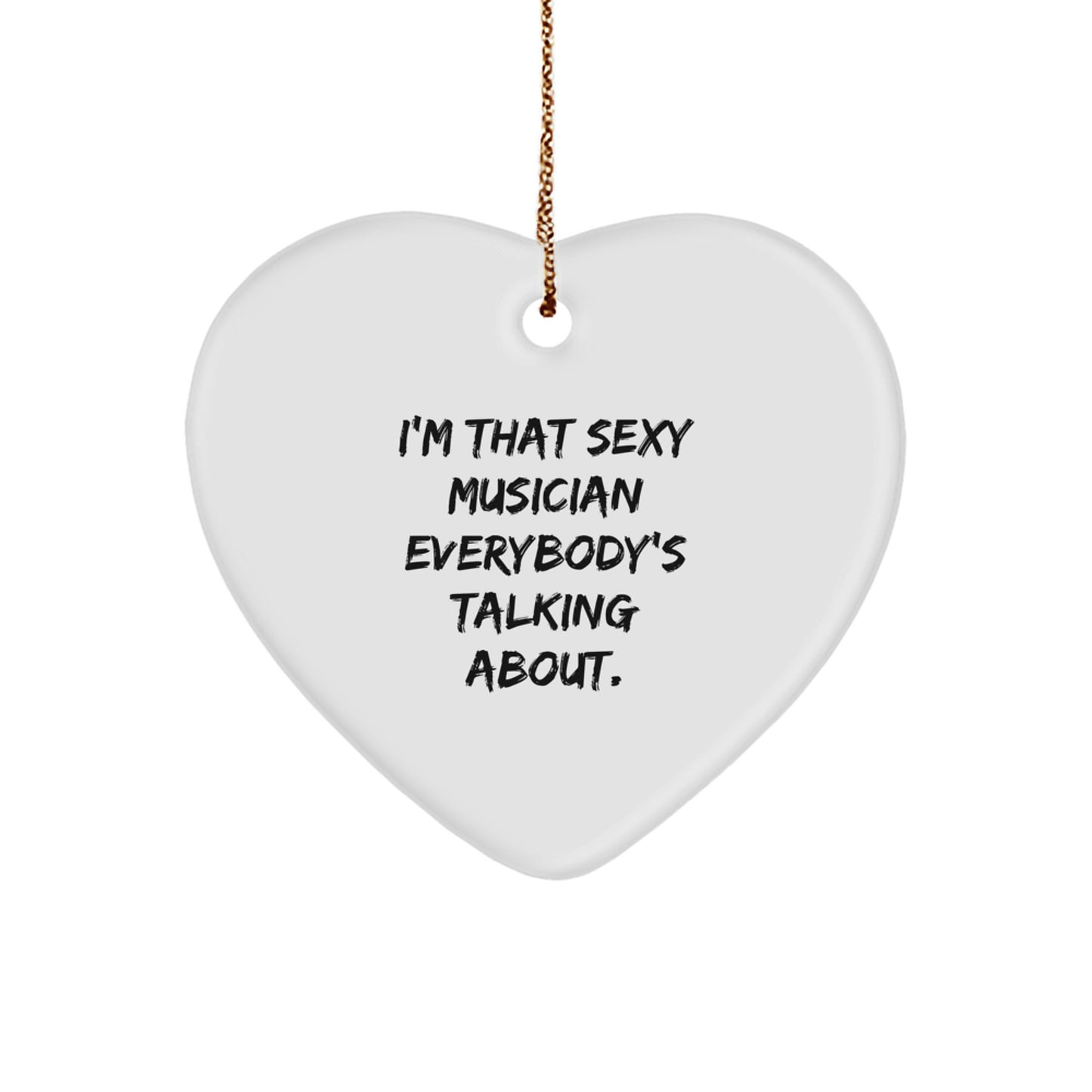 Funny Musician Gifts for Men Christmas Unique Heart Ornament from Friends - Image 1
