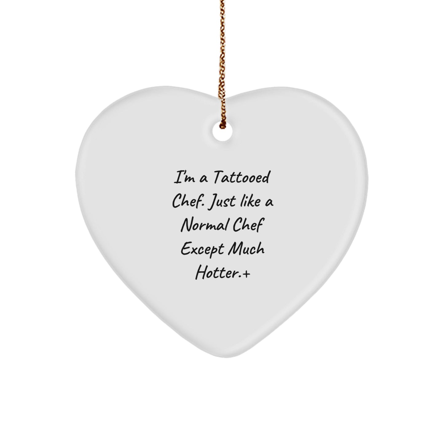 Funny Chef Heart Ornament Gifts from Men Friends to Men Chefs for Christmas - Image 1