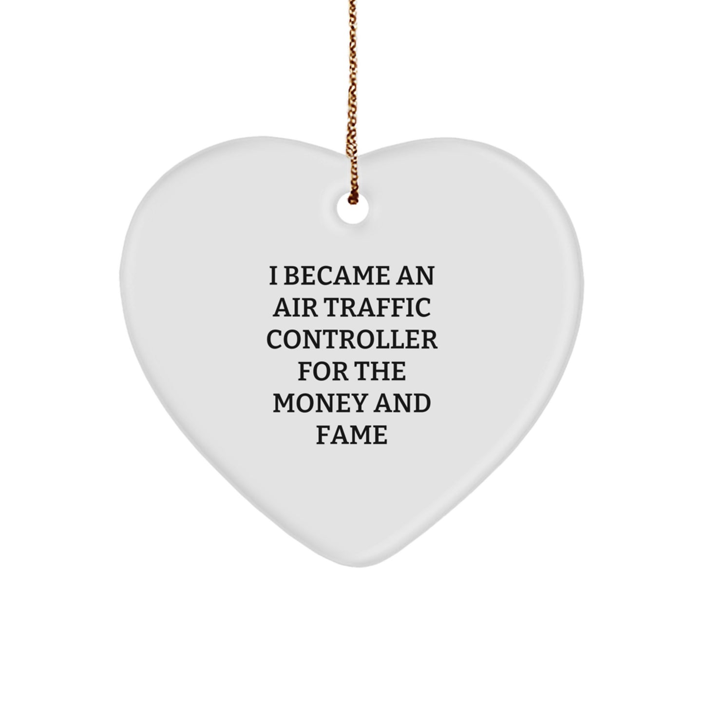 Funny Air Traffic Controller Gifts from Friends, Inspirational Heart Ornament for Air Traffic Controller, Christmas Unique Gifts - Image 1