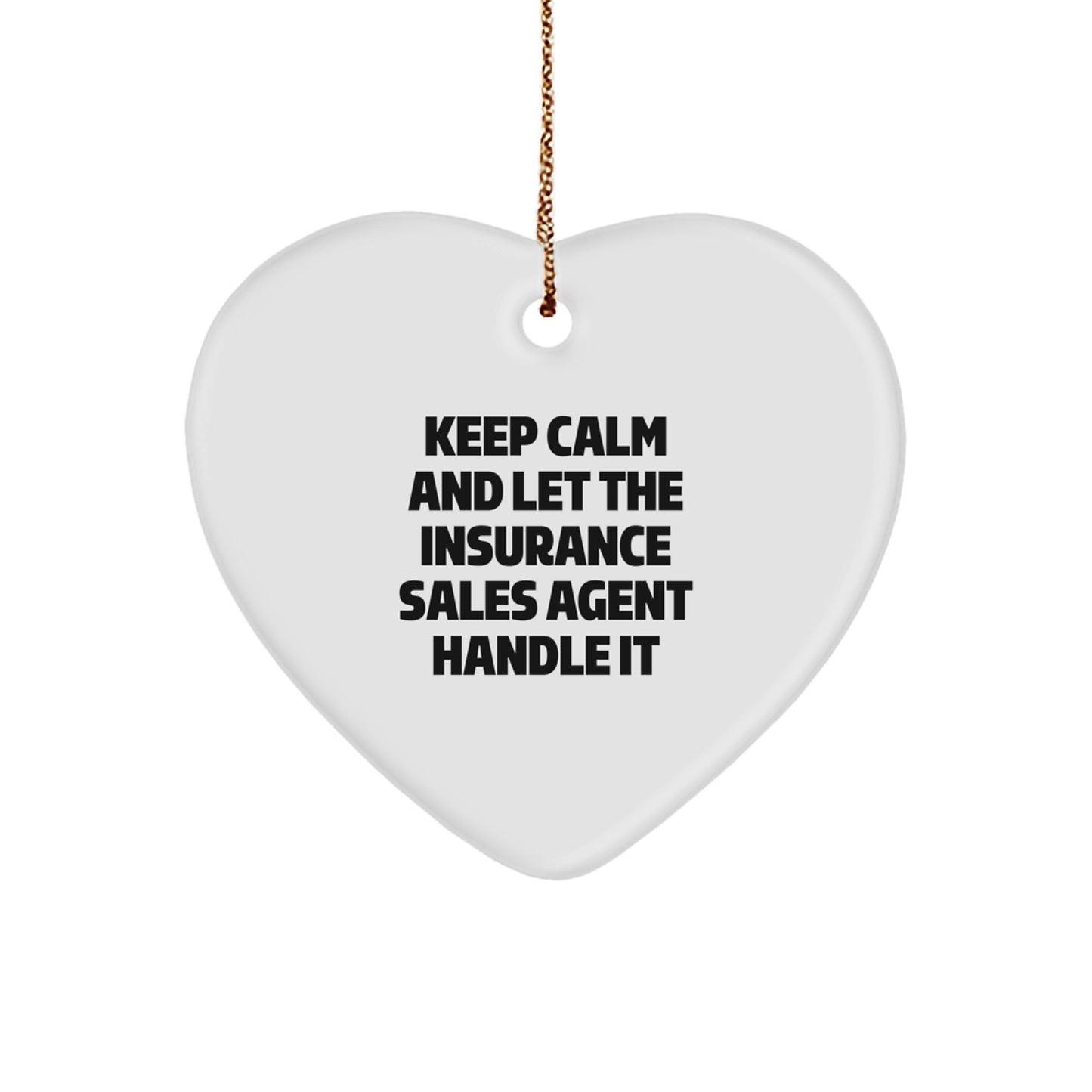 Funny Insurance Sales Agent Gifts, Heart Ornament, Christmas Unique Present from Friends for Insurance Sales Agent - Image 1