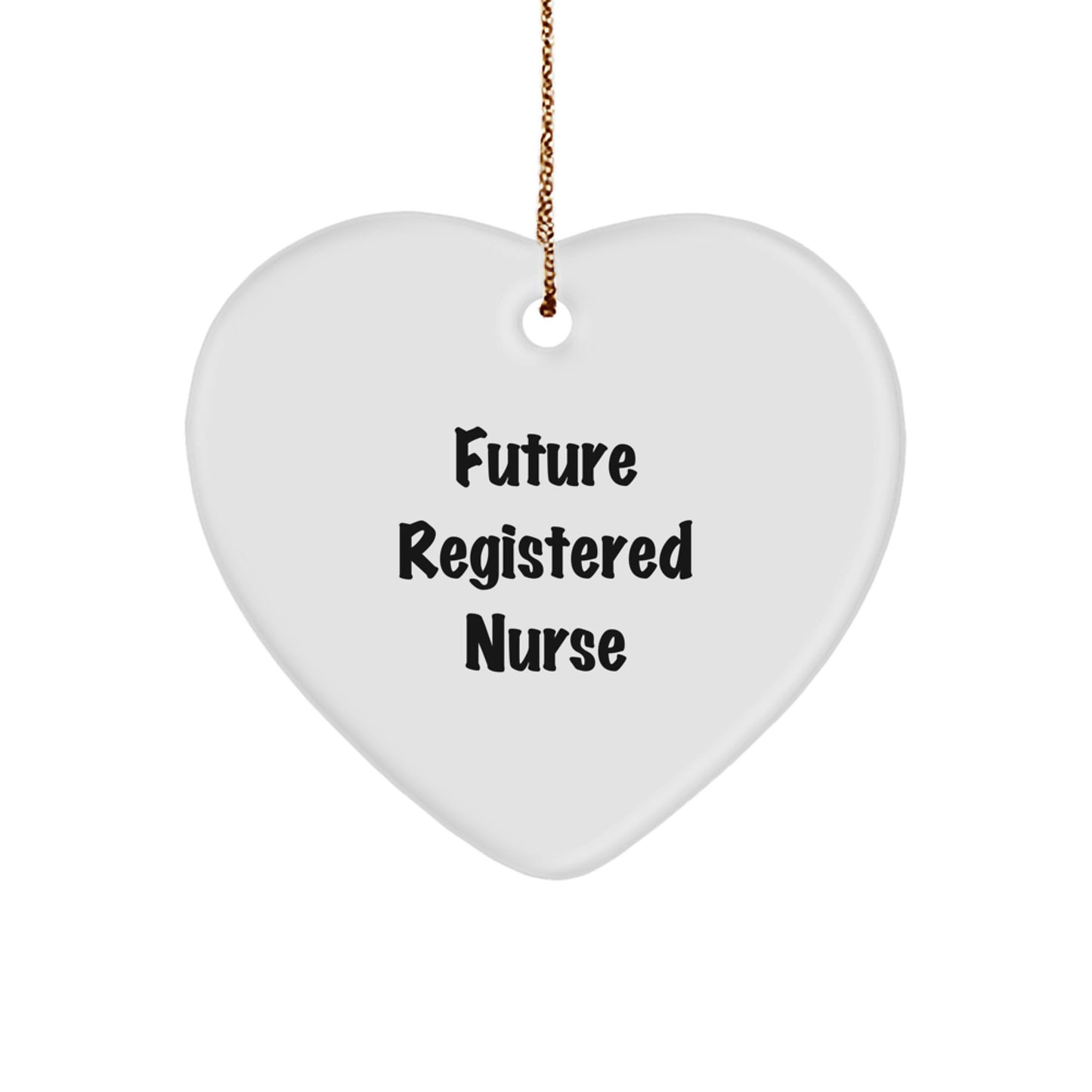 Funny Quote Gifts for Registered Nurse Heart Ornament, Unique Christmas Memorable Presents from Family to Future RN, Inspirational Nurse Decor - Image 1
