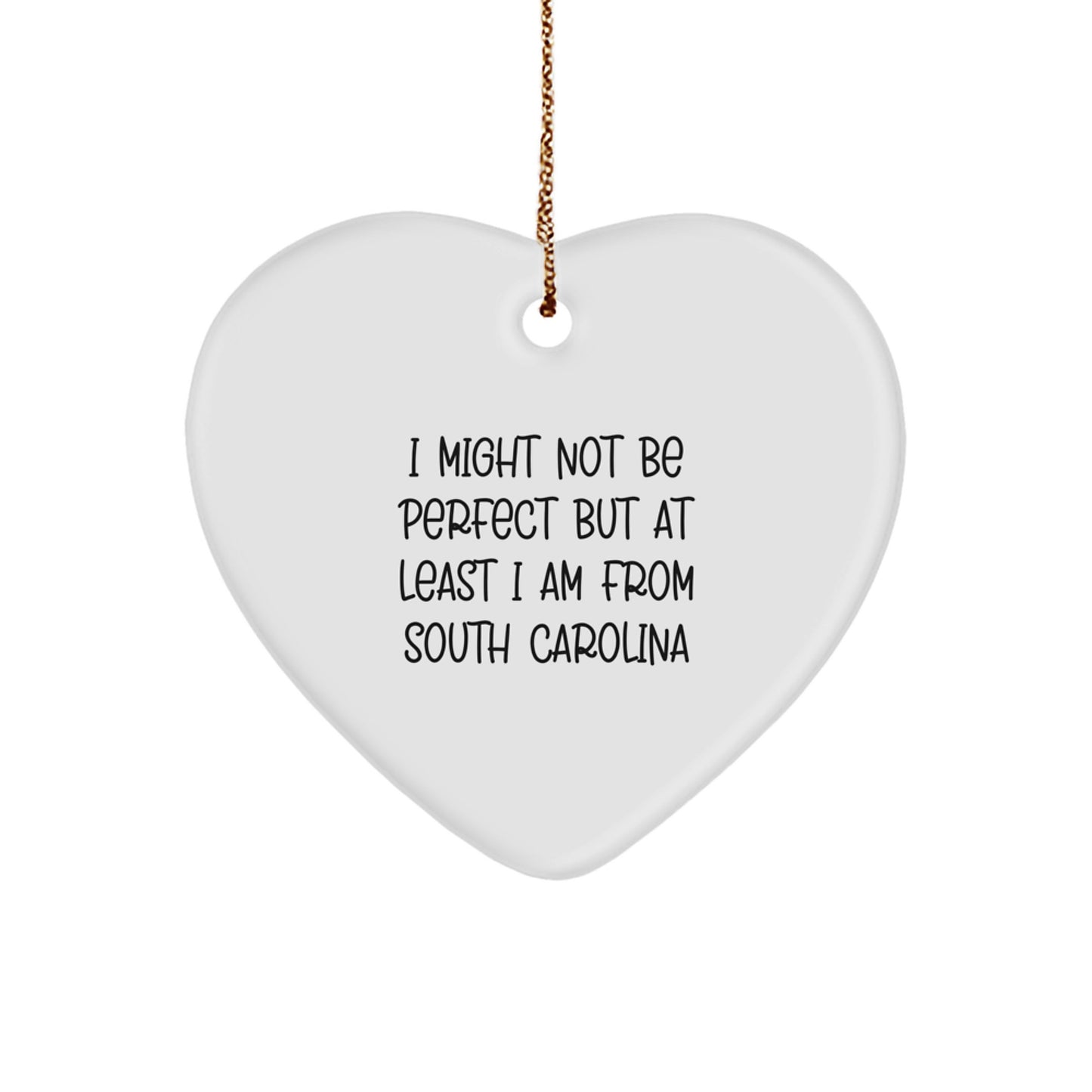 Funny Gifts from South Carolina for Friends and Family - Cute South Carolina Heart Ornament for Christmas Unique Gifts - Image 1