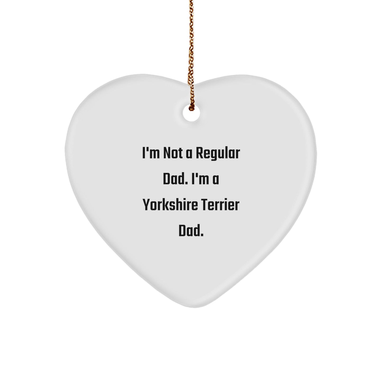 Funny Yorkshire Terrier Dog Dad Gifts for Men, Heart Ornament from Family to Family, Christmas Unique Gifts - Image 1