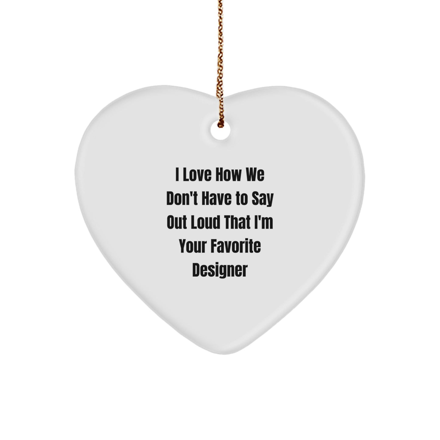 Designer Christmas Unique Gifts from Men, Women, Friends, Coworkers, or Family for Him, Her, or Anyone Who Loves Design, Heart Ornament - Image 1