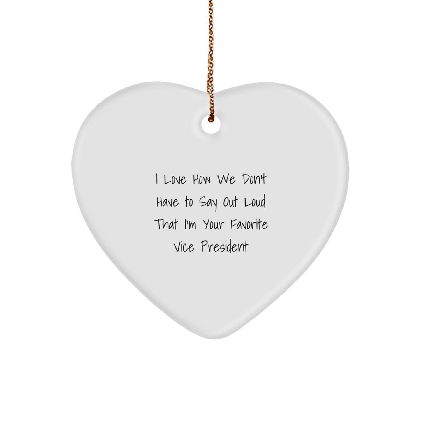 Funny Vice President Gifts from Friends for Men, White Heart Ornament Christmas Unique for Favorite Boss - Image 1
