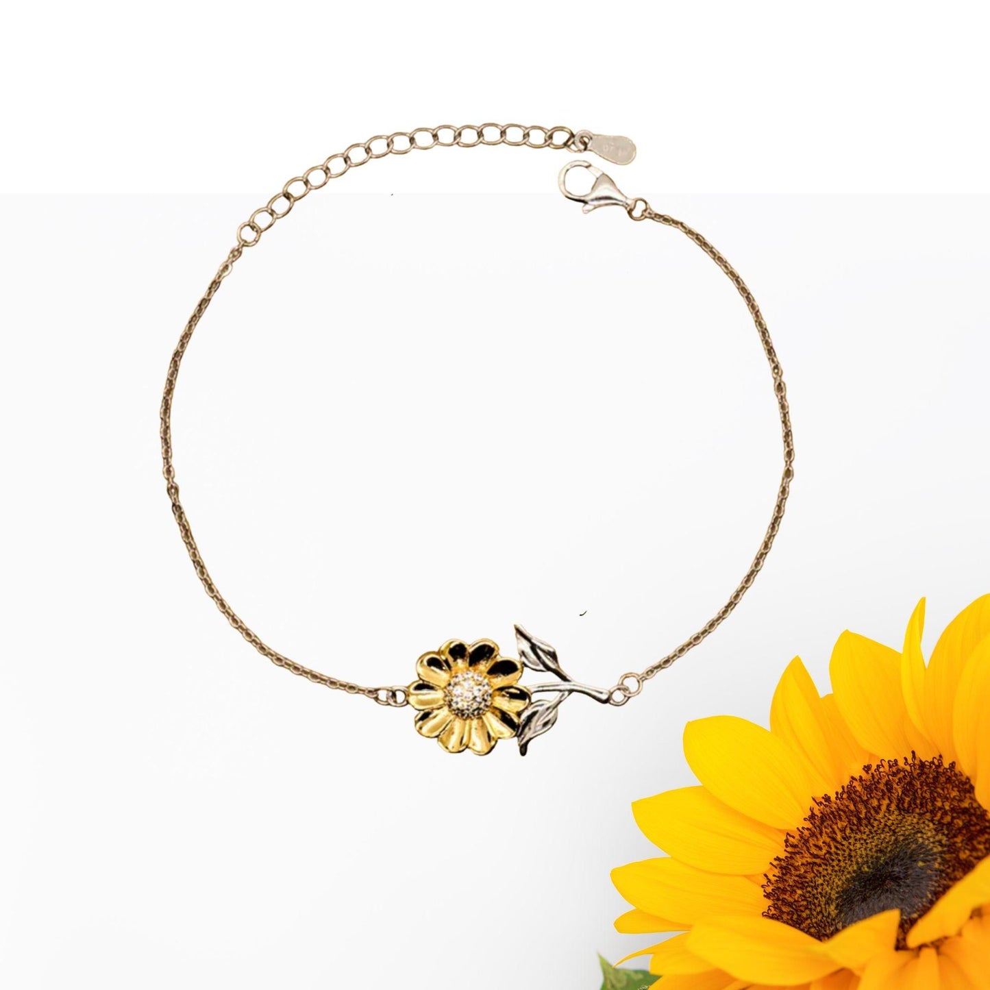 Heartfelt Soulmate Sunflower Bracelet - Life is Learning to Dance in the Rain, I'm always with you - Birthday, Christmas Holiday Valentine Gifts - Mallard Moon Gift Shop