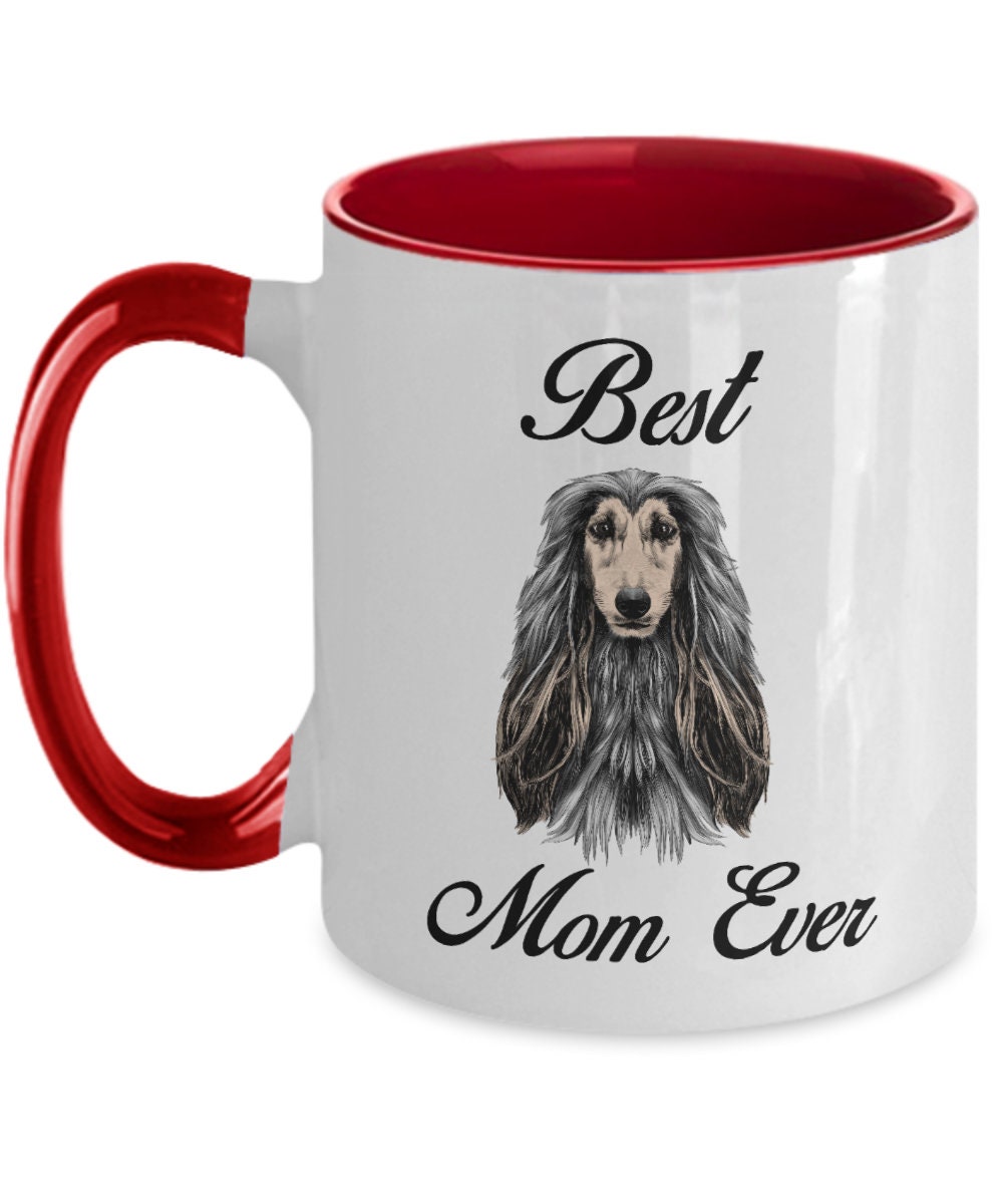Best afghan hound mom ever two toned coffee mugs - Mallard Moon Gift Shop