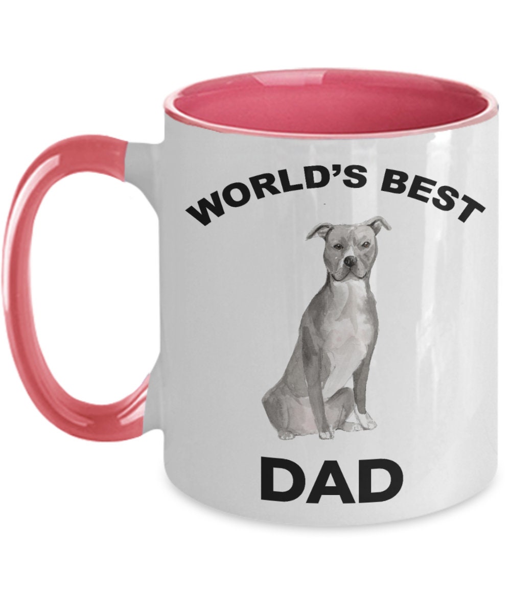American Staffordshire Terrier Best Dog Dad Coffee Mug - Mallard Moon Gift Shop