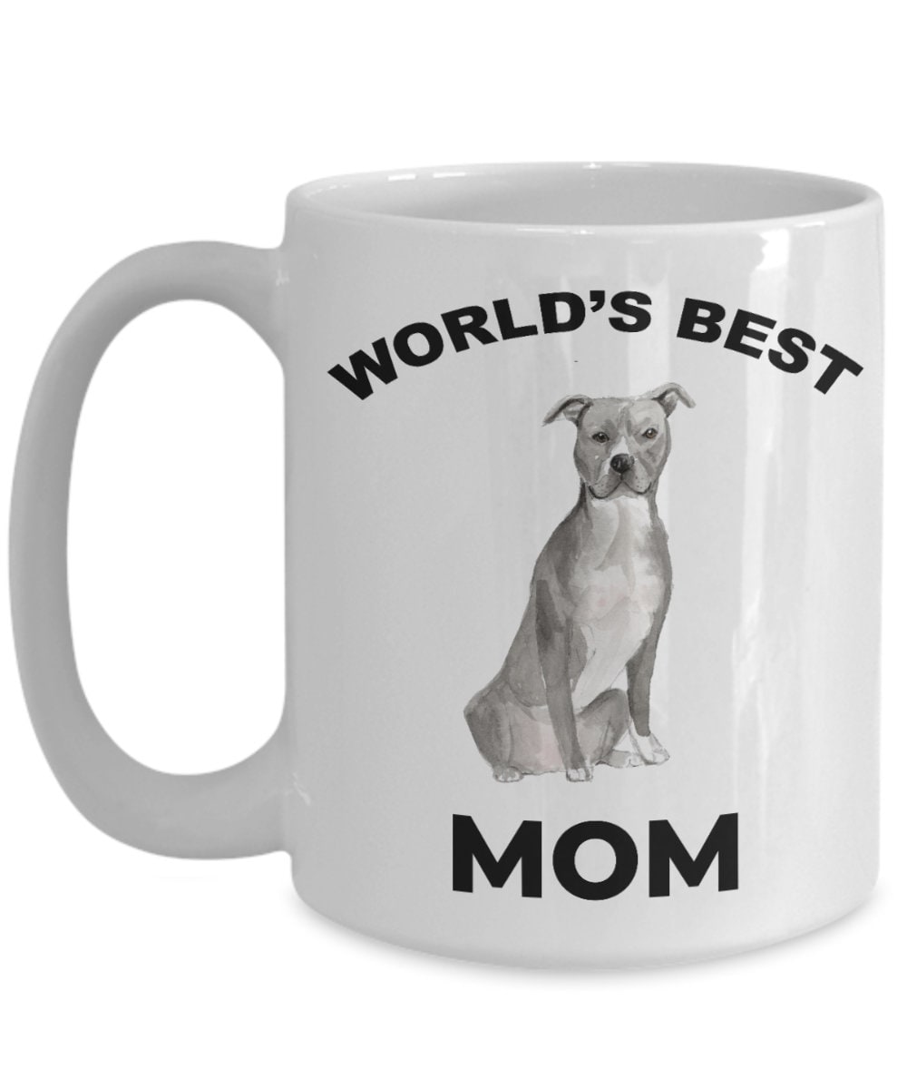 American Staffordshire Terrier Best Dog Mom coffee mug - Mallard Moon Gift Shop