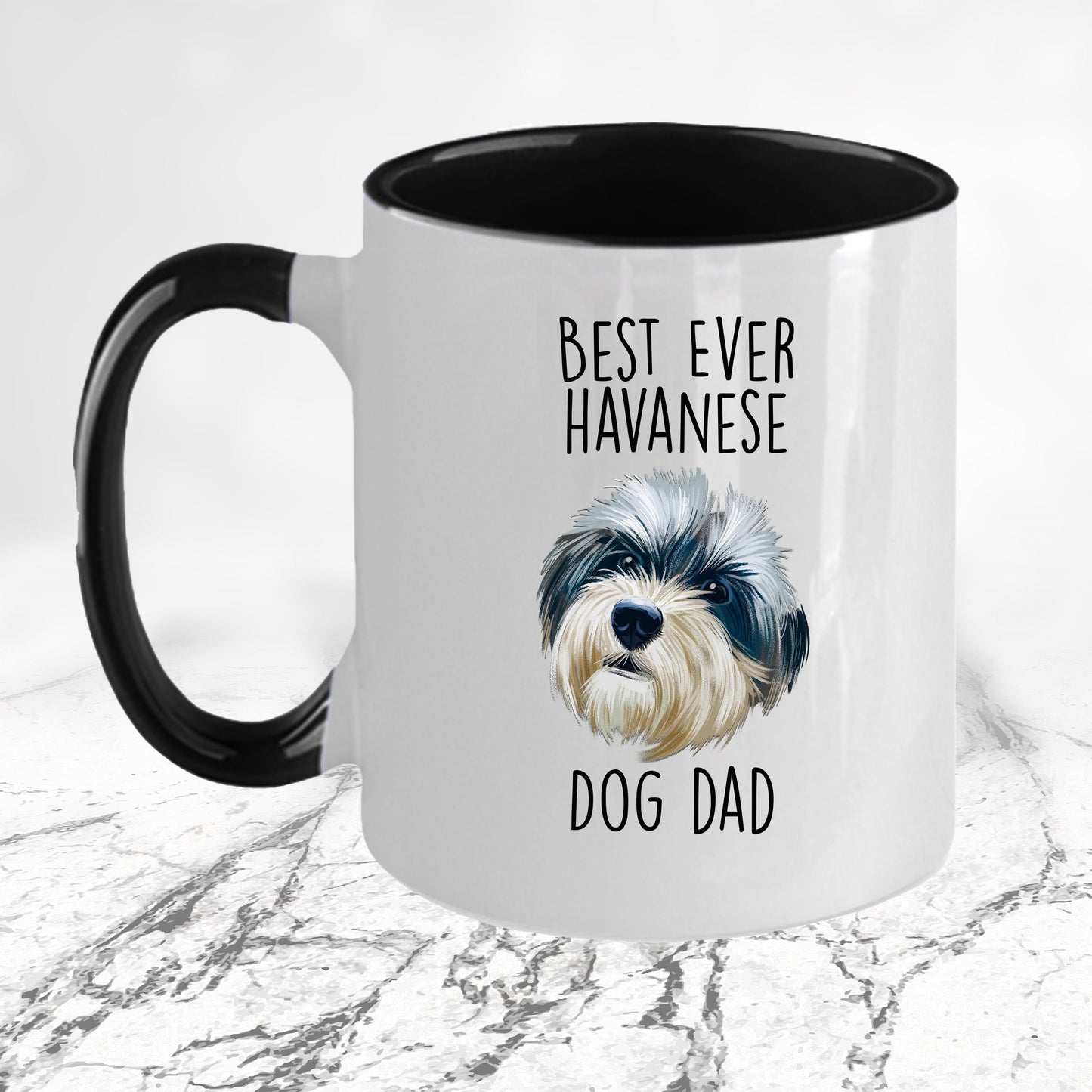 Best Ever Havanese Dog Dad Funny Custom Coffee Mug - Mallard Moon Gift Shop