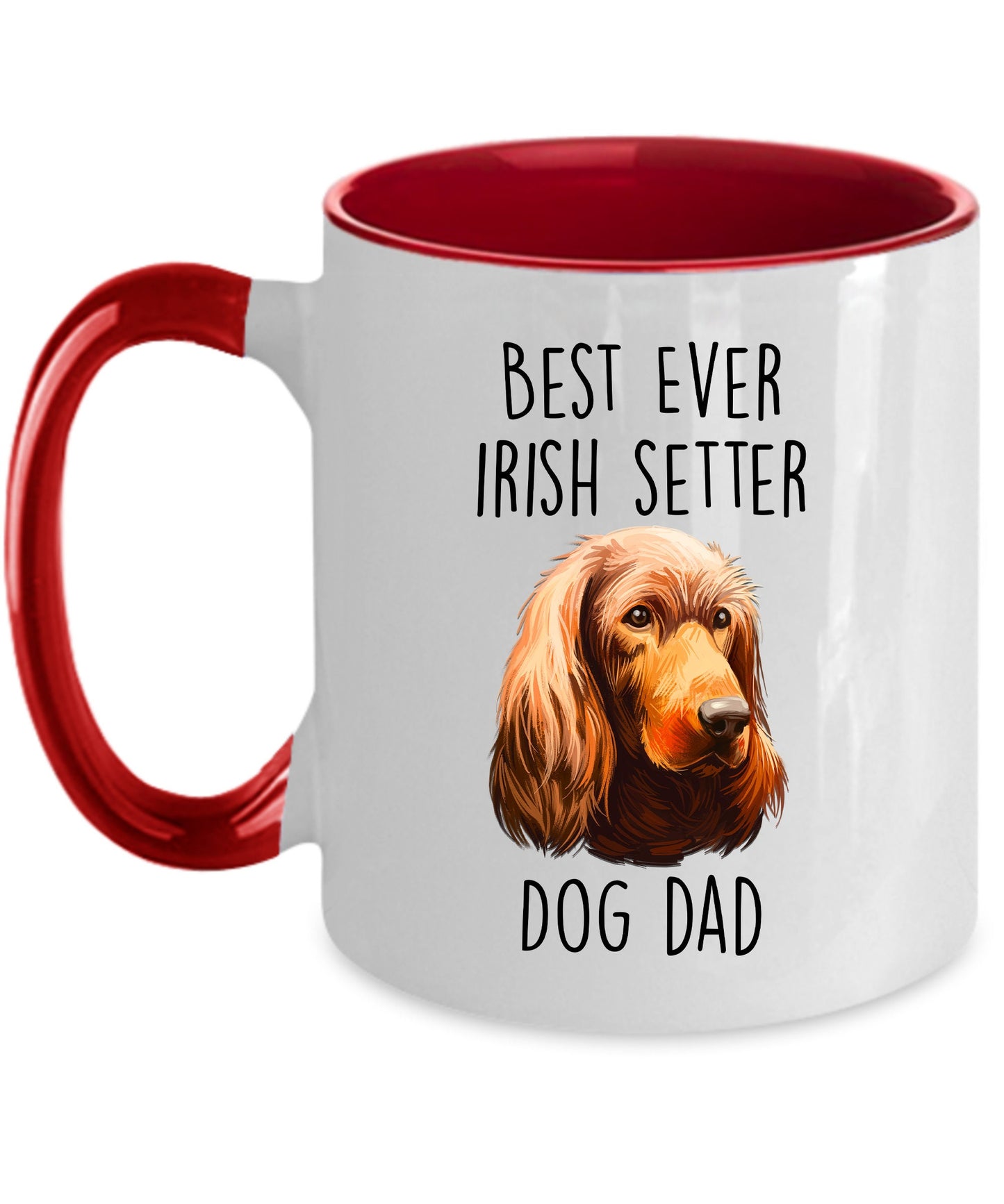 Best Ever Irish Setter Dog Dad Custom Ceramic Coffee Mug - Mallard Moon Gift Shop