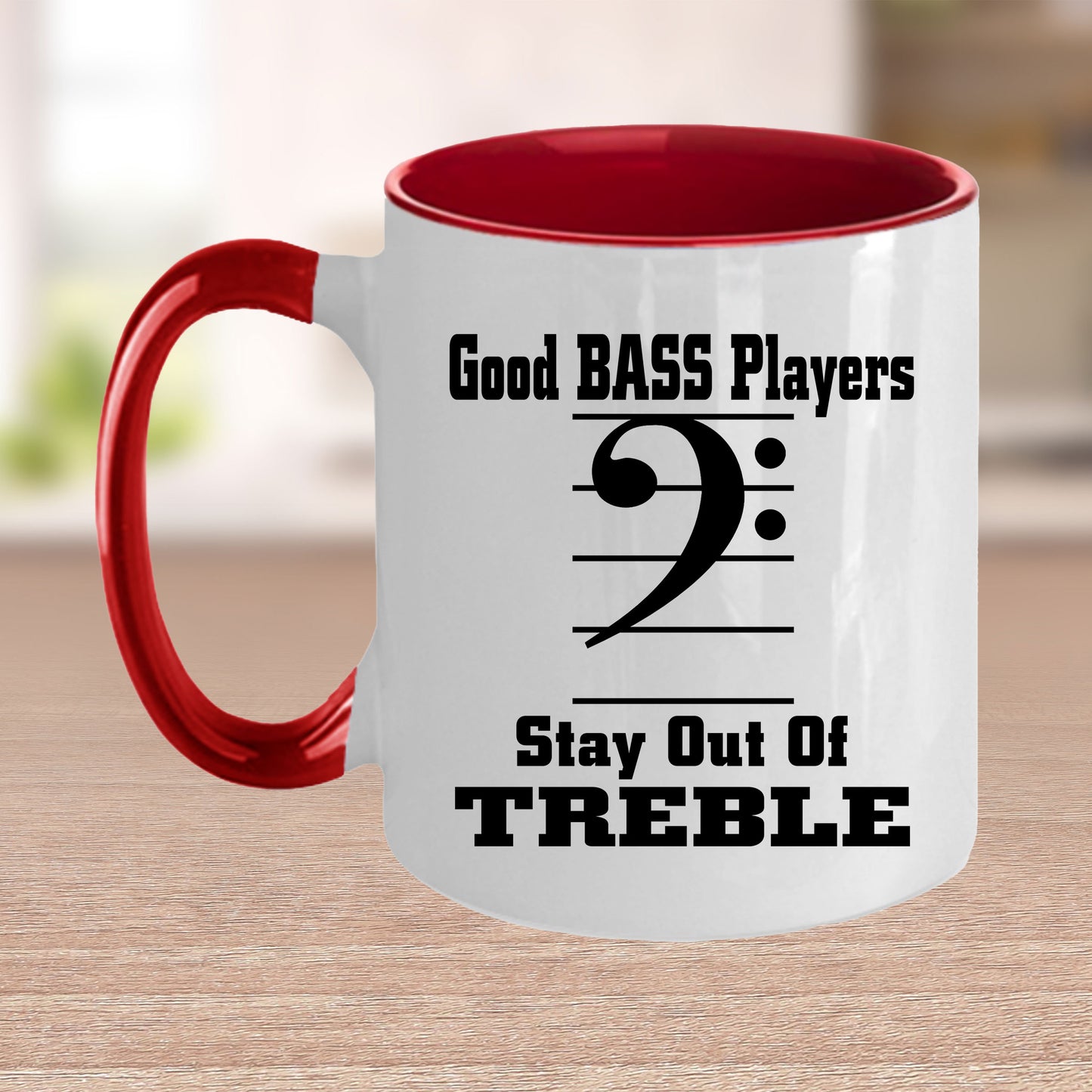 Funny Bass Player - Stay Out Of Treble Custom Ceramic Coffee Mug - Mallard Moon Gift Shop