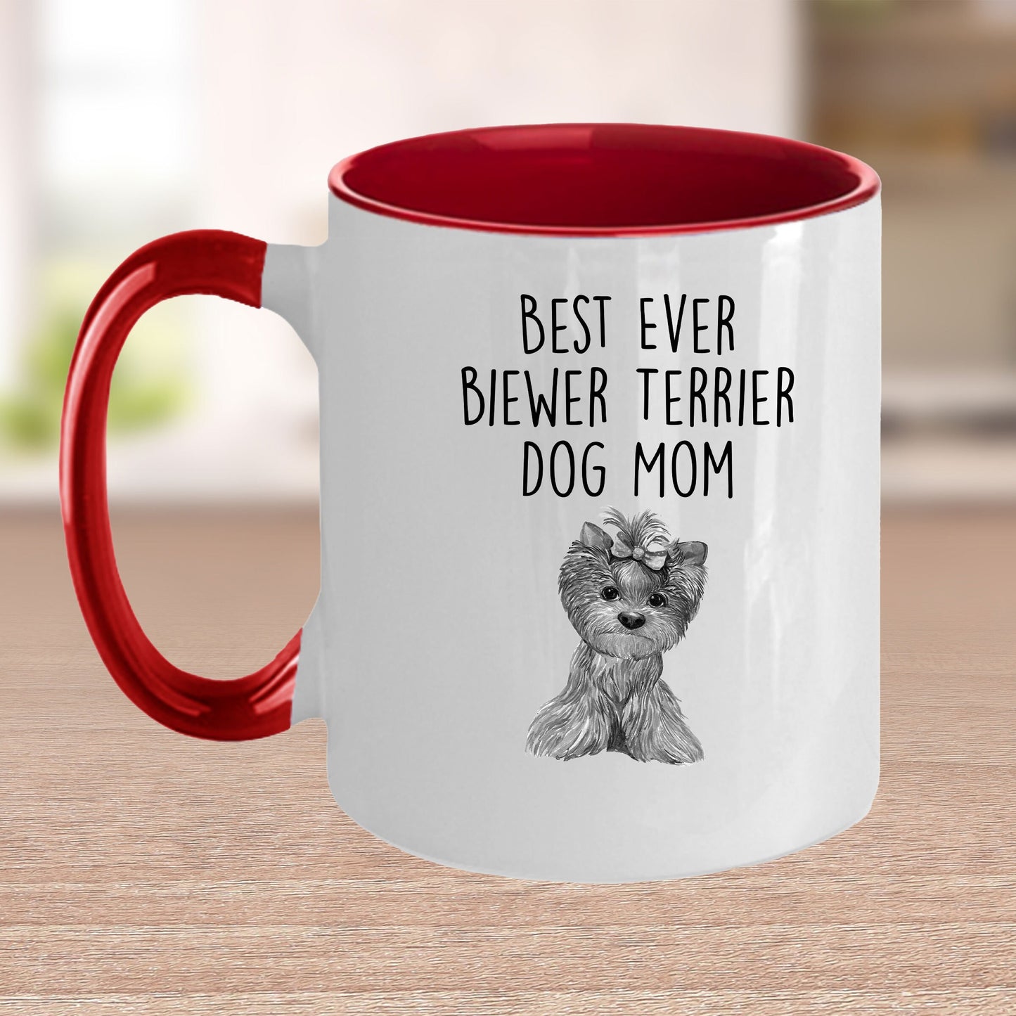 Best Ever Biewer Terrier Dog Mom Custom Funny Ceramic Coffee Mug - Mallard Moon Gift Shop