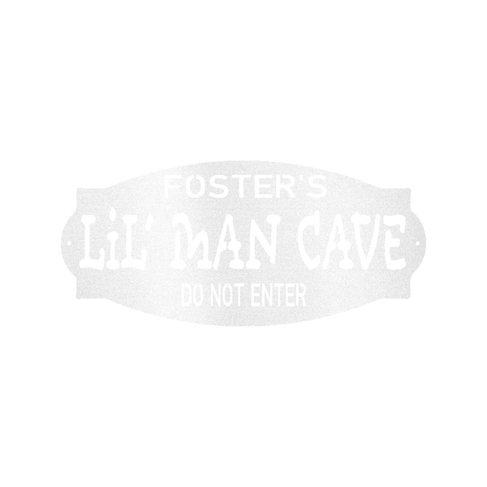 Lil Man Cave Personalized Name Indoor Outdoor Steel Wall Sign Metal Art Boy Room Decoration - Mallard Moon Gift Shop