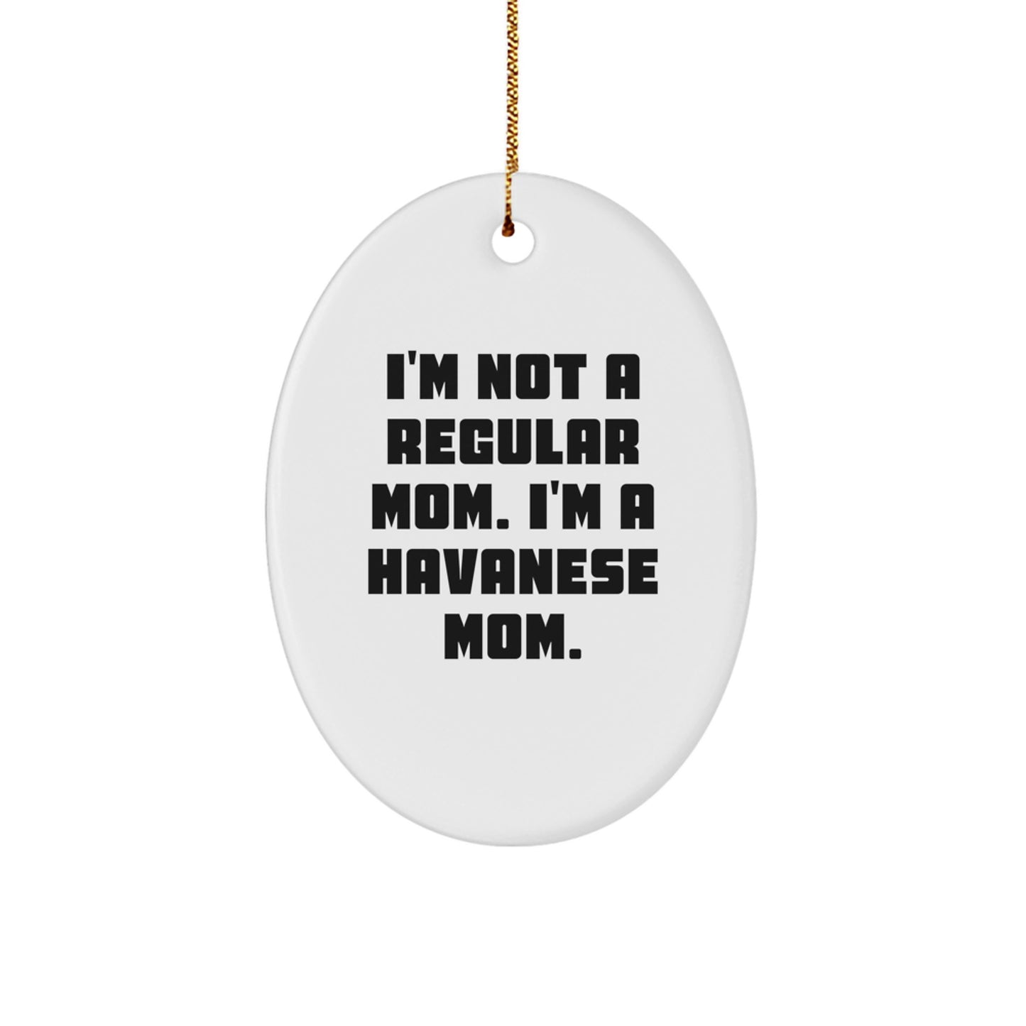 Havanese Dog Mom Funny Oval Ornament Gifts from Friends and Family for Christmas - Image 1