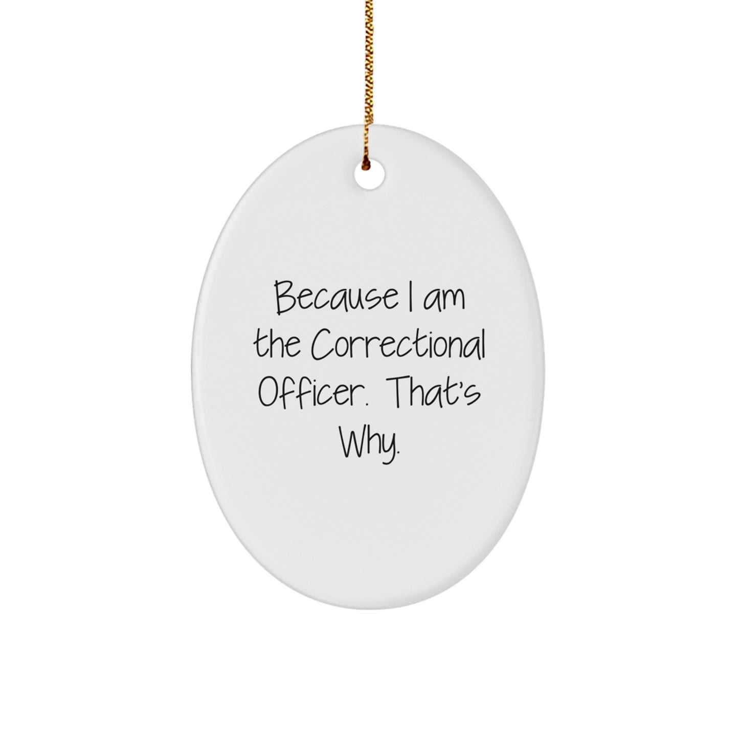 Funny Correctional Officer Oval Ornament Gifts from Friends and Family for Christmas Unique Presents for Correctional Officer Men - Image 1
