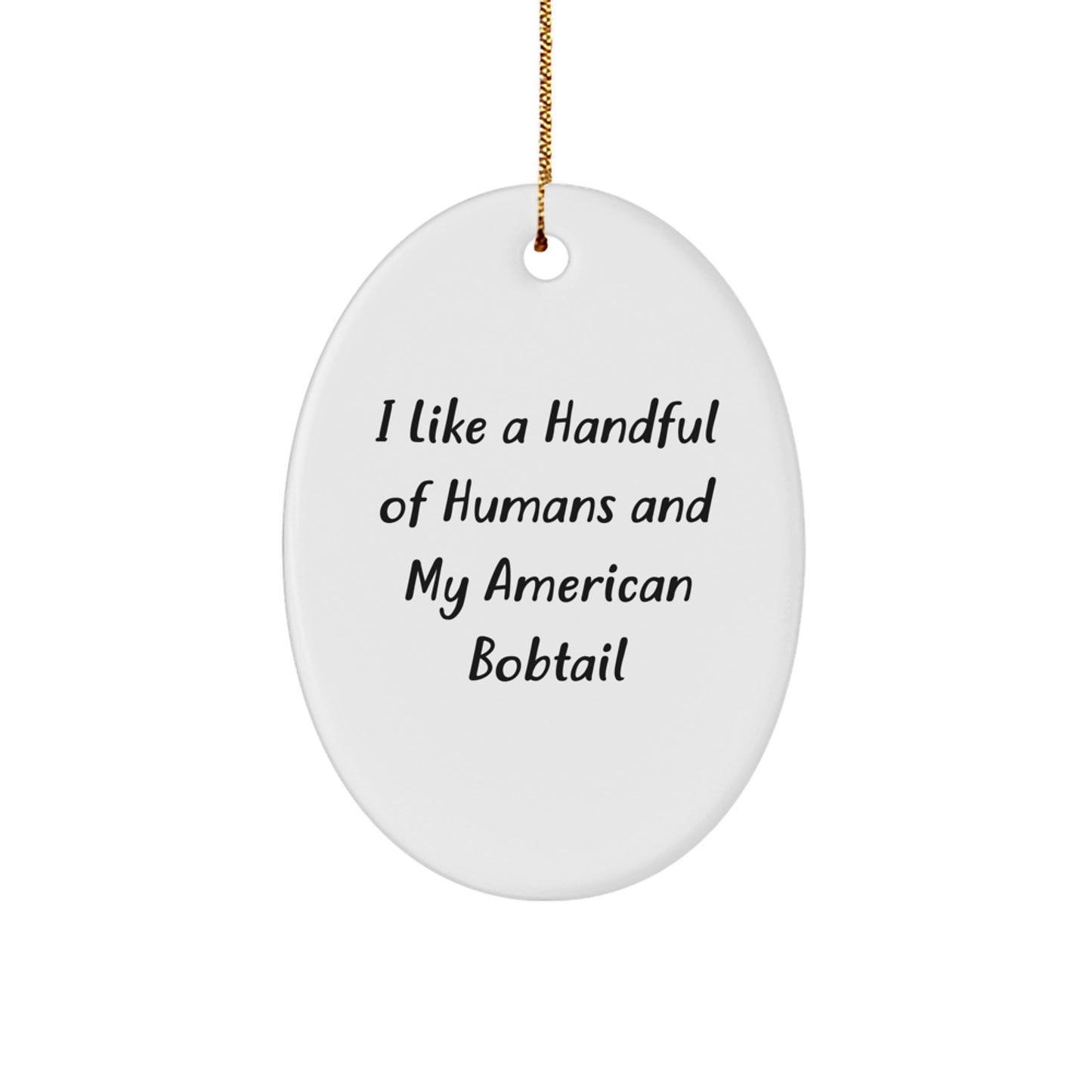 American Bobtail Cat Oval Ornament Gift from Friends for Christmas - Image 1