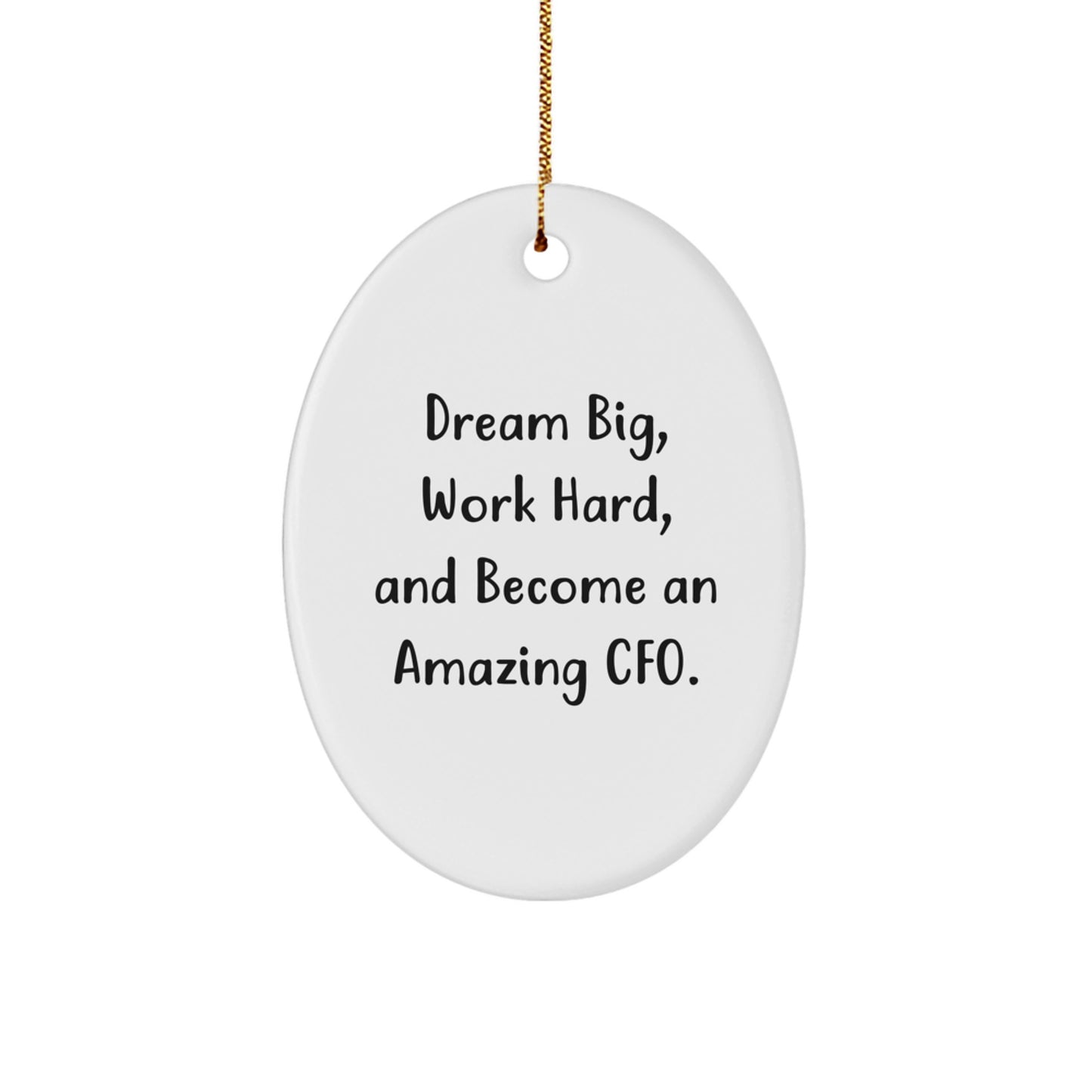 Dream Big CFO Christmas Unique Gifts for Men Oval Ornament from Friends, Inspirational CFO Oval Shaped Decorations, CFO Gifts for Men Women Coworkers Family - Image 1