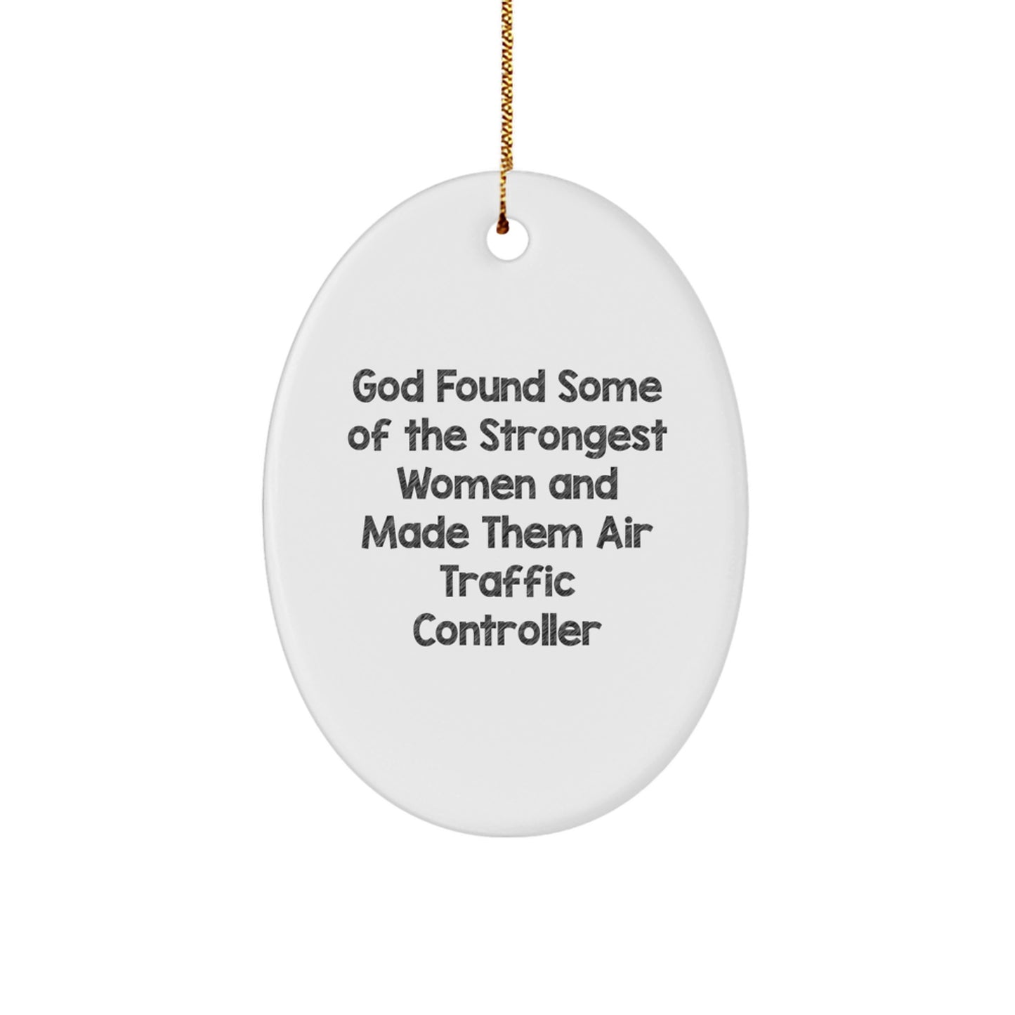 Funny Air Traffic Controller Gifts for Women, Oval Ornament Christmas Unique Gifts from Family to Air Traffic Controller - Image 1