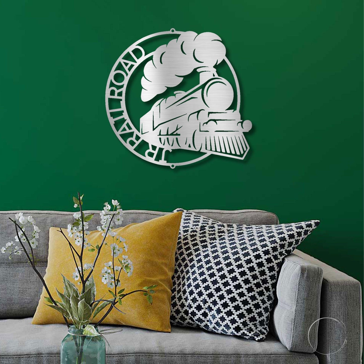 Steam Locomotive Train Custom Name Metal Art Wall Sign - Mallard Moon Gift Shop