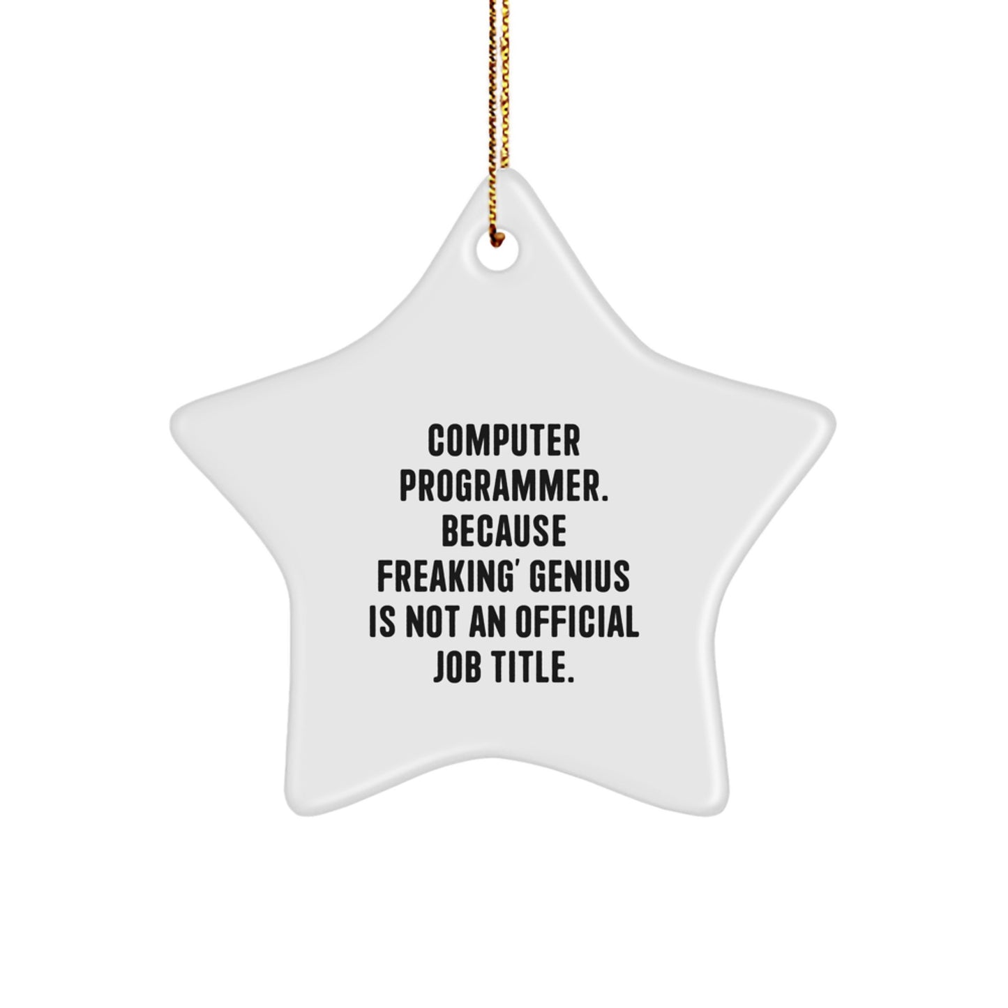 Funny Computer Programmer Star Ornament Gifts from Friends or Coworkers for Christmas Unique - Image 1