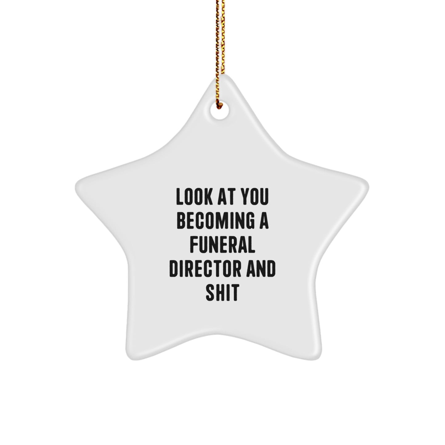 Funny Funeral Director Star Ornament Gifts from Men to Friends and Family for Christmas Unique Decorations - Image 1