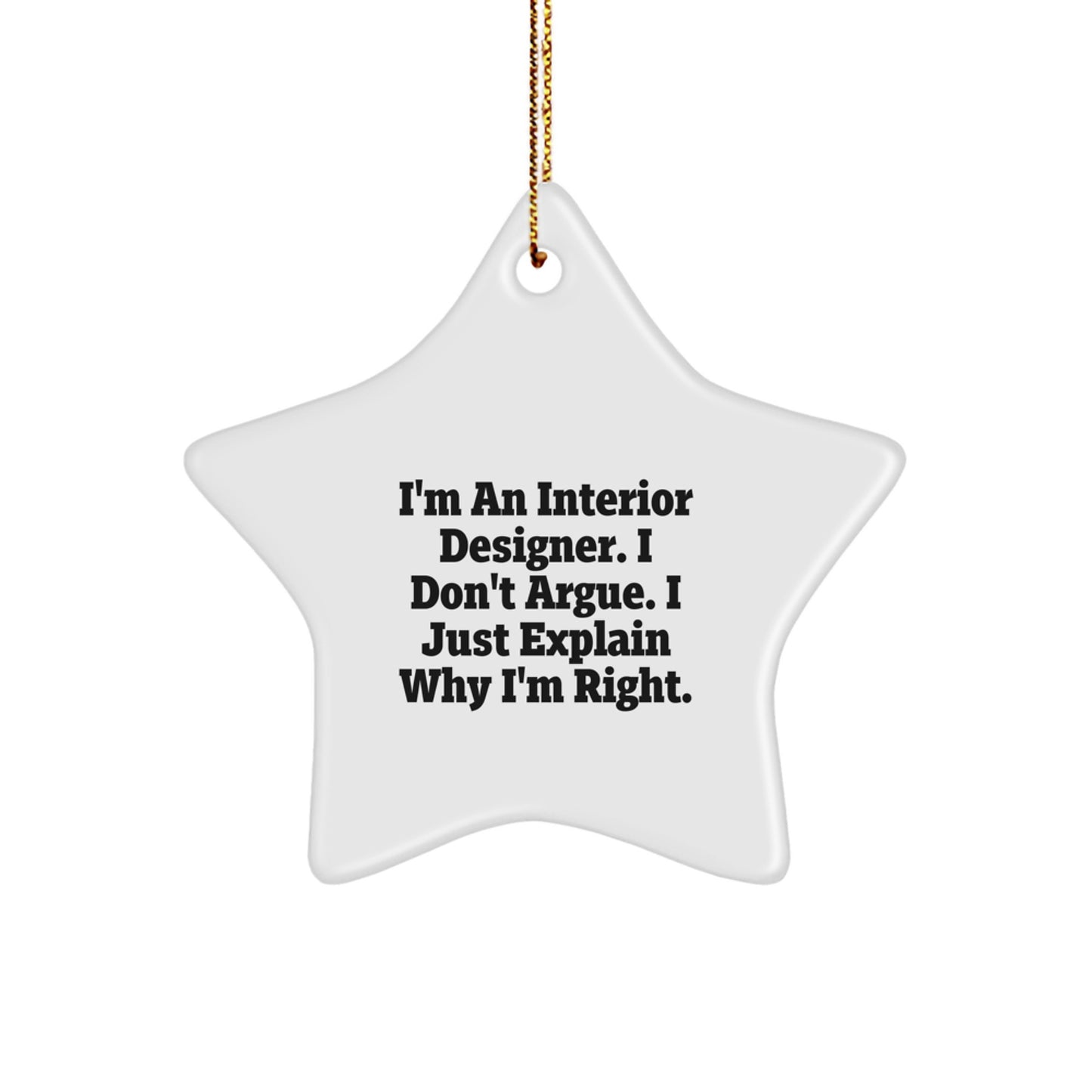 Funny Interior Designer Gifts from Friends for Interior Designer Men Star Ornament - Christmas Unique Star Shaped Decorations - Image 1