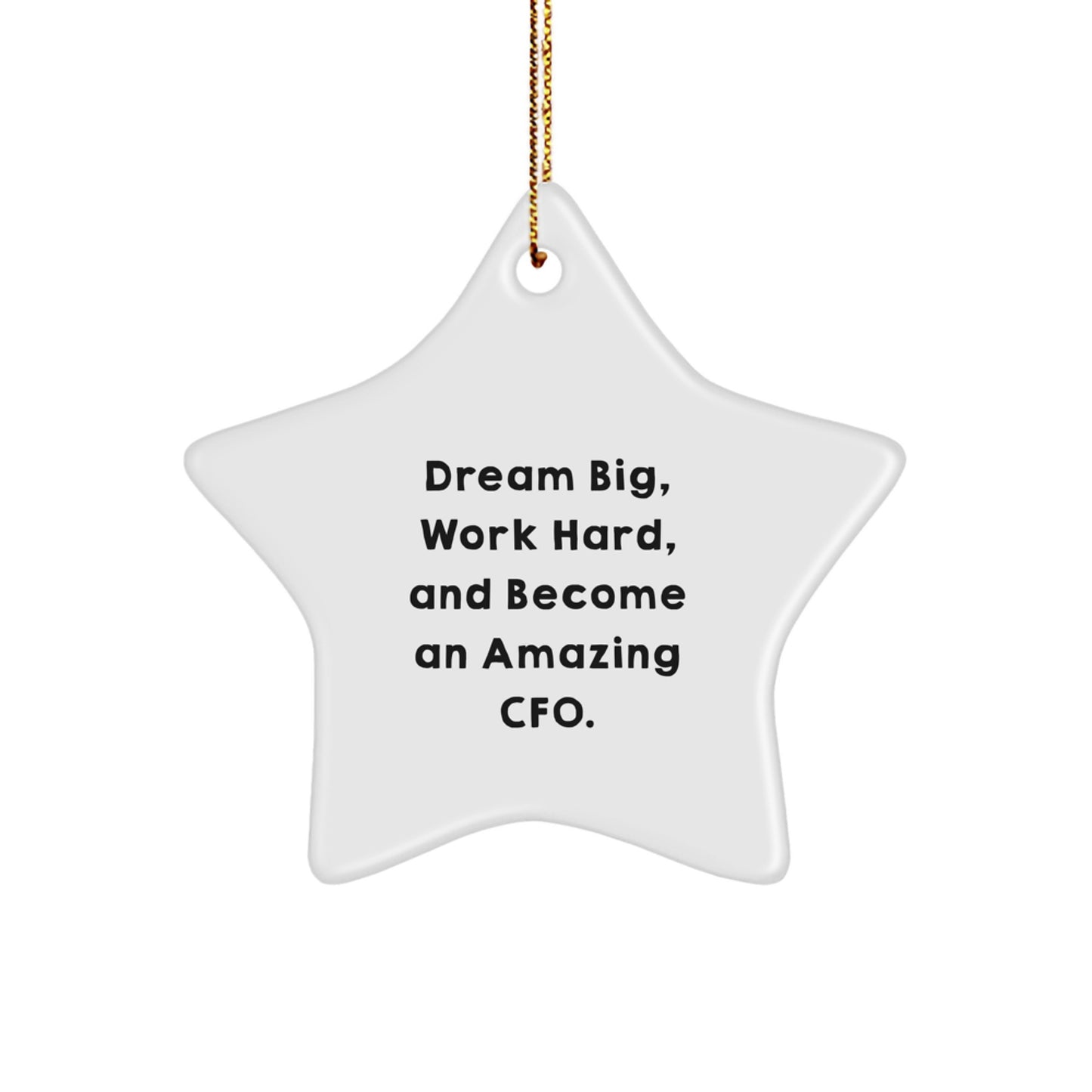 Funny Inspirational CFO Gifts from Men to Friends, CFO Star Ornament for Christmas Unique Gifts, 'Dream Big, Work Hard, And Become An Amazing Cfo.' - Image 1