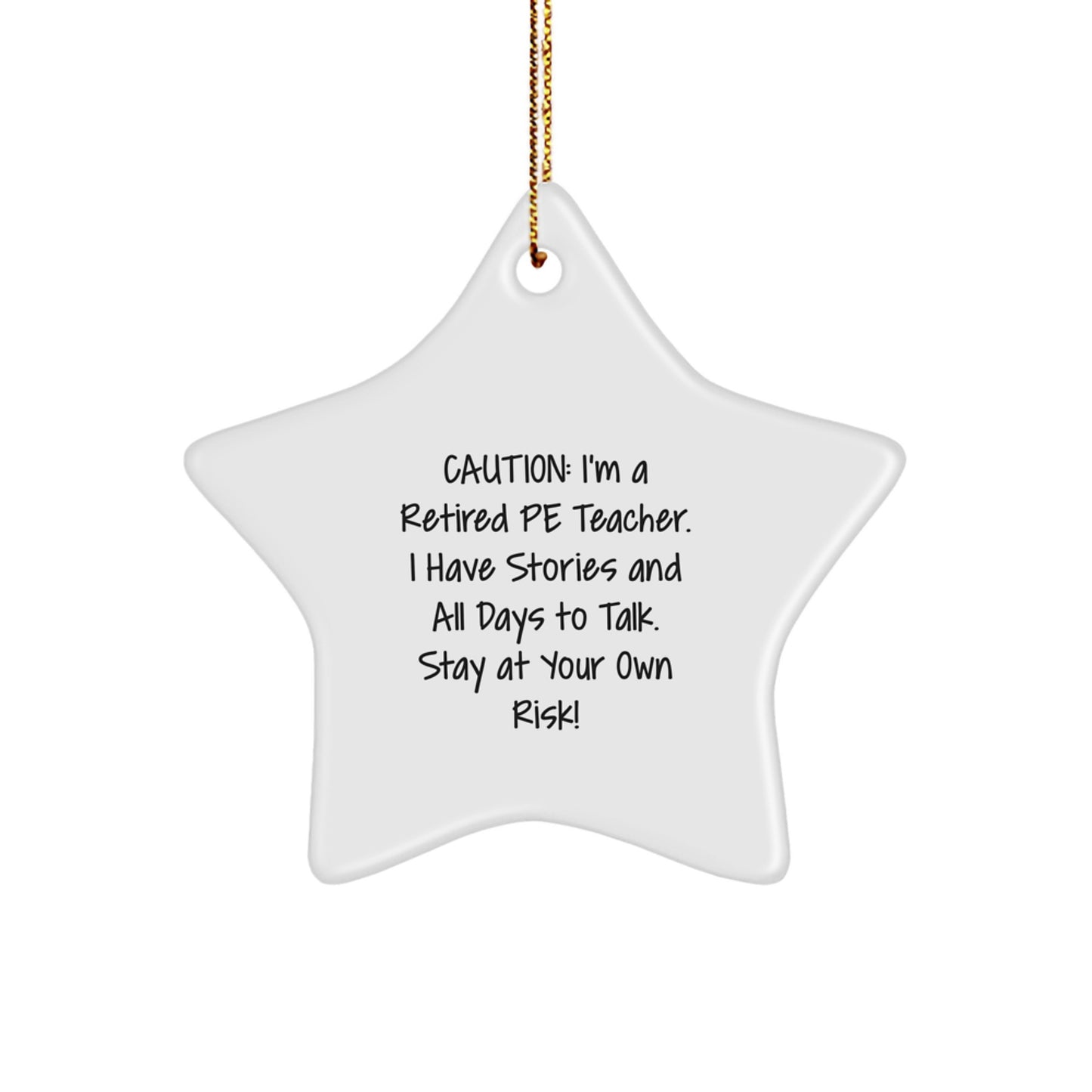 Funny PE Teacher Star Ornament - Gifts from Family for PE Teacher - A Unique Star Ornament for Christmas - Image 1