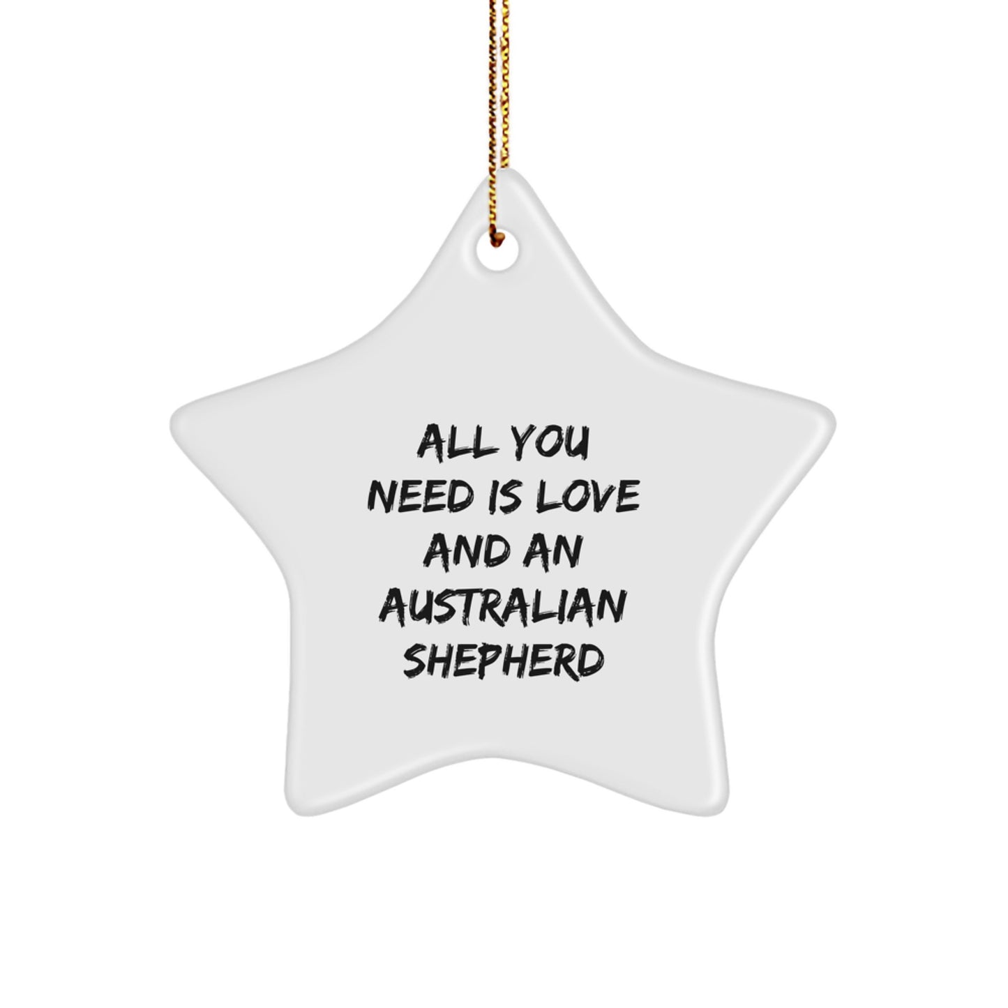 Love and Australian Shepherd Dog Decor - Star Ornament for Christmas Unique Gifts from Friends and Family - Image 1