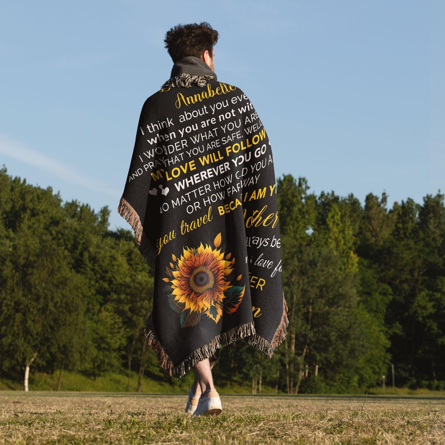 To My Daughter My Love Will Follow You Personalized Heirloom Woven Blanket - Mallard Moon Gift Shop