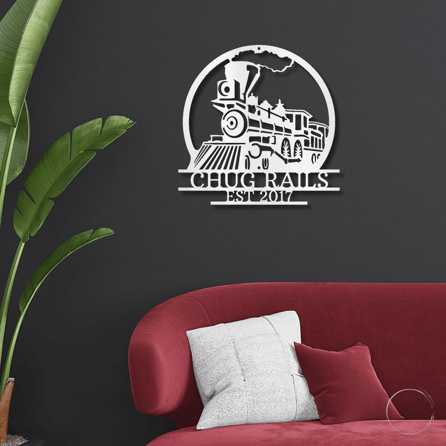 Vintage Steam Locomotive Train Personalized Name Metal Art Wall Sign - Mallard Moon Gift Shop