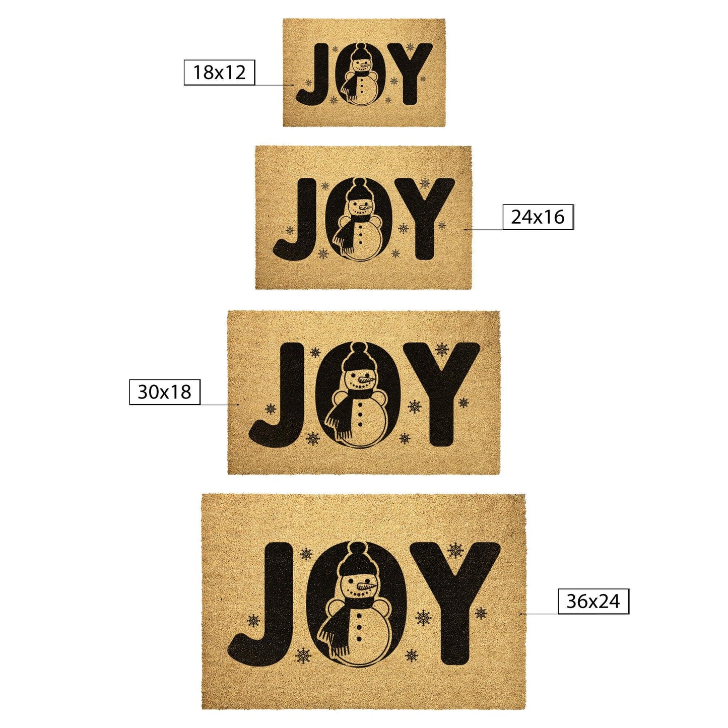Joy Christmas Snowman Outdoor Mat - Mallard Moon Gift Shop