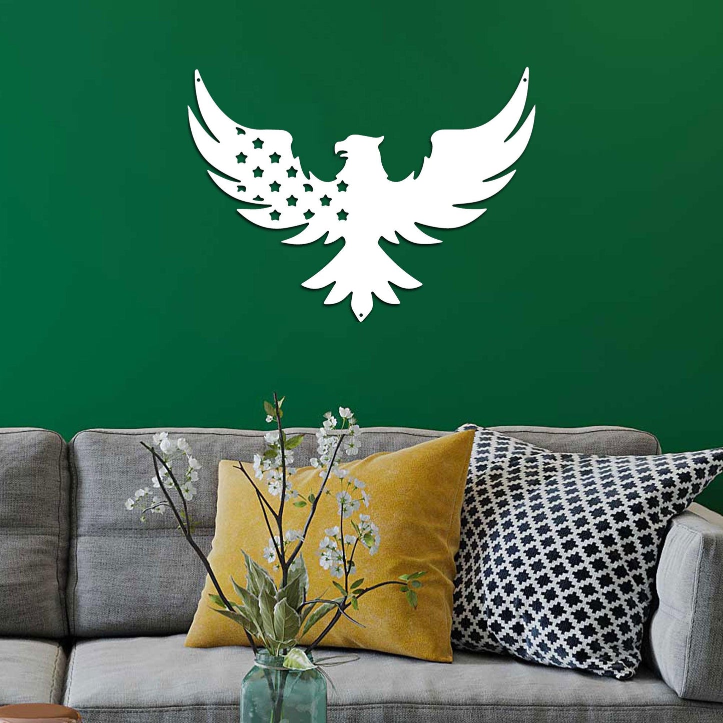 Patriotic Eagle Metal Art Wall Sign - Mallard Moon Gift Shop