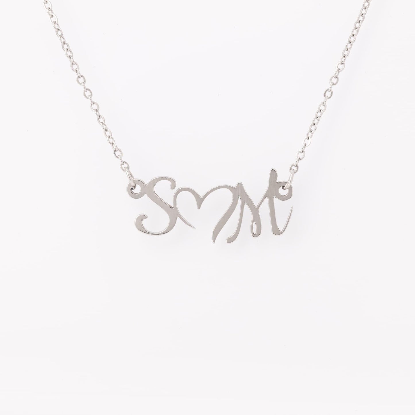 Personalized Double Initial Heart Necklace - Mallard Moon Gift Shop