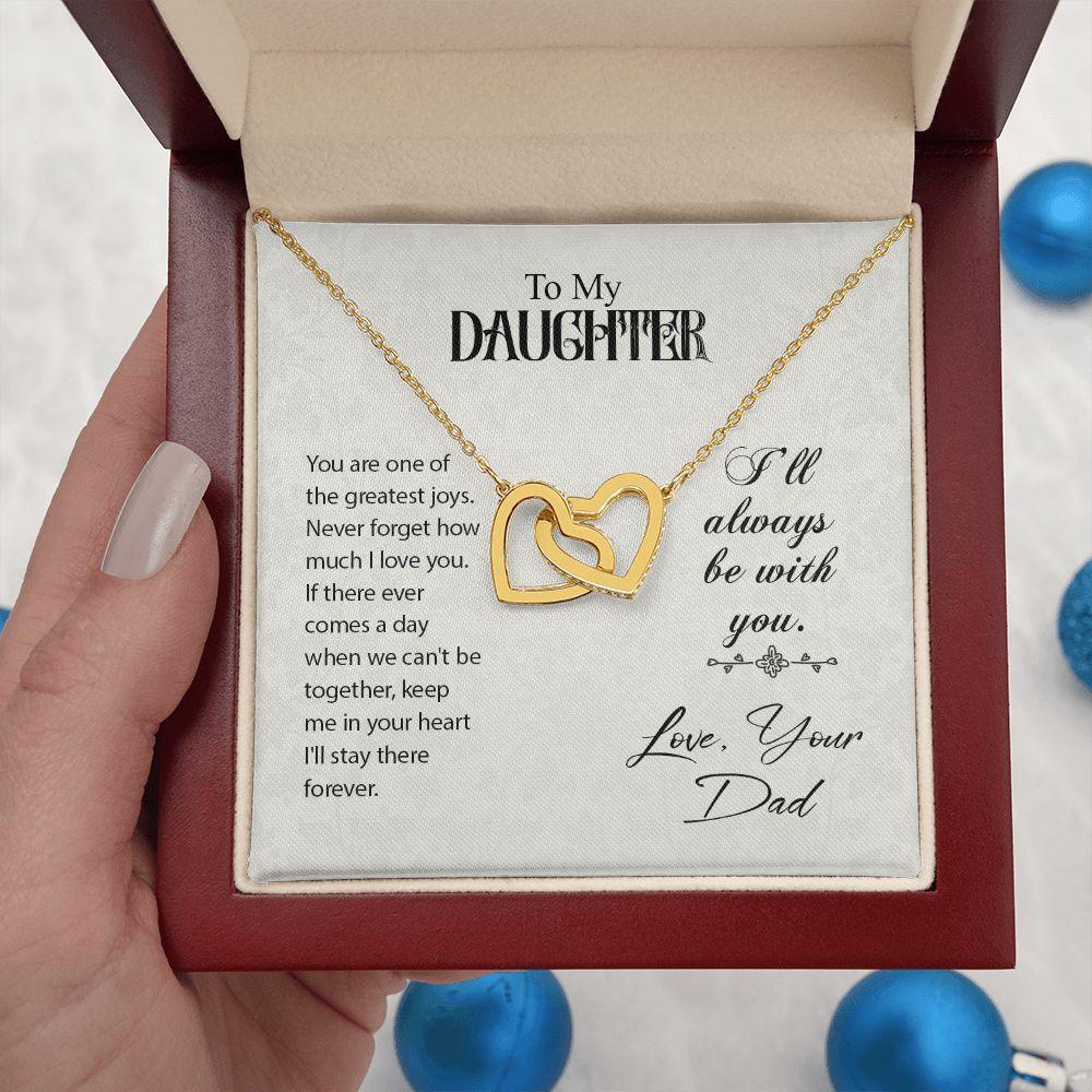 To My Daughter - Greatest Joy - Interlocking Hearts Necklace - Mallard Moon Gift Shop