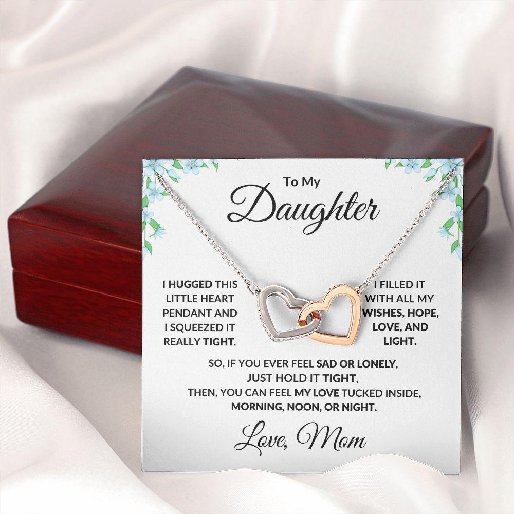 To My Daughter Interlocking Hearts Necklace - Mallard Moon Gift Shop