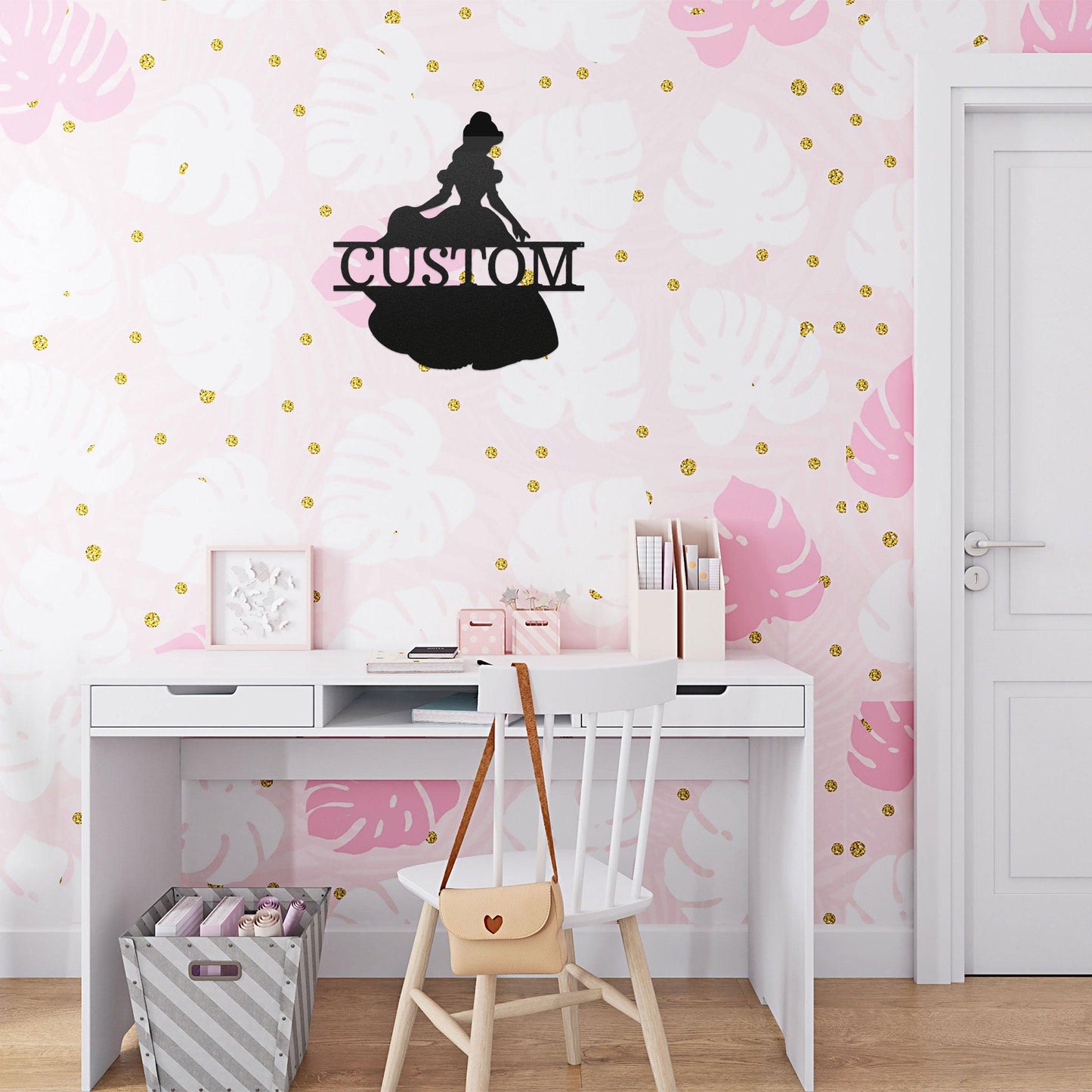 Princess Belle Personalized Name Metal Art Wall Sign - Mallard Moon Gift Shop
