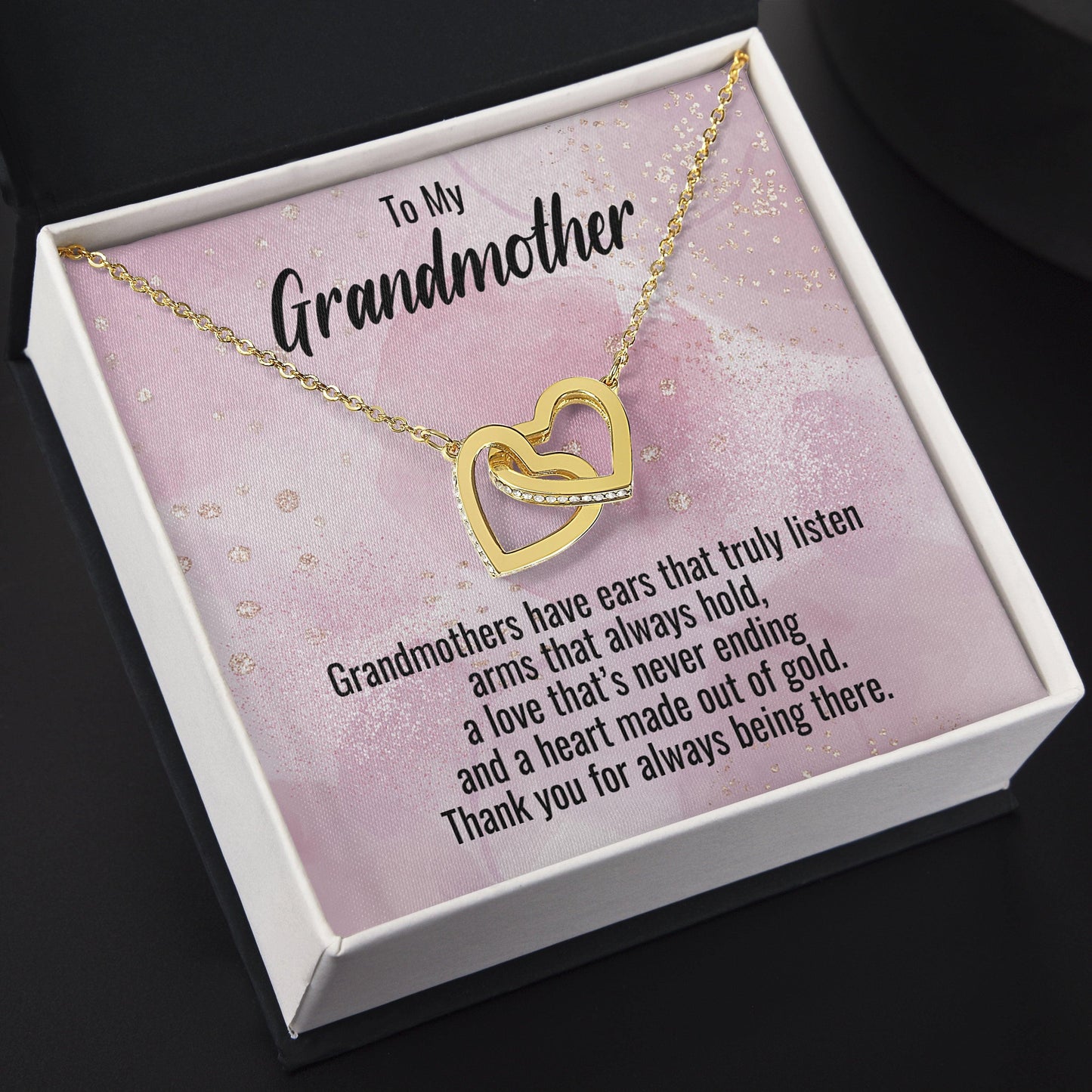 Grandmother Gift Interlocking Heart Pendant Necklace - Mallard Moon Gift Shop