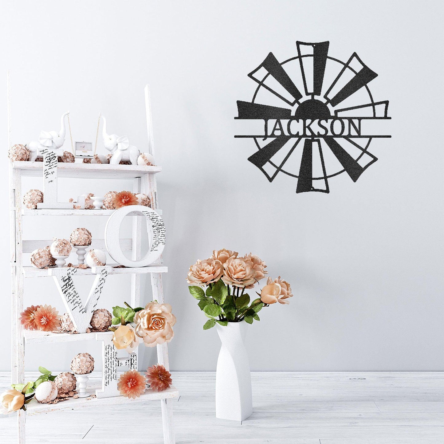 Windmill Cutom Metal Art Rustic Farmhouse - Mallard Moon Gift Shop