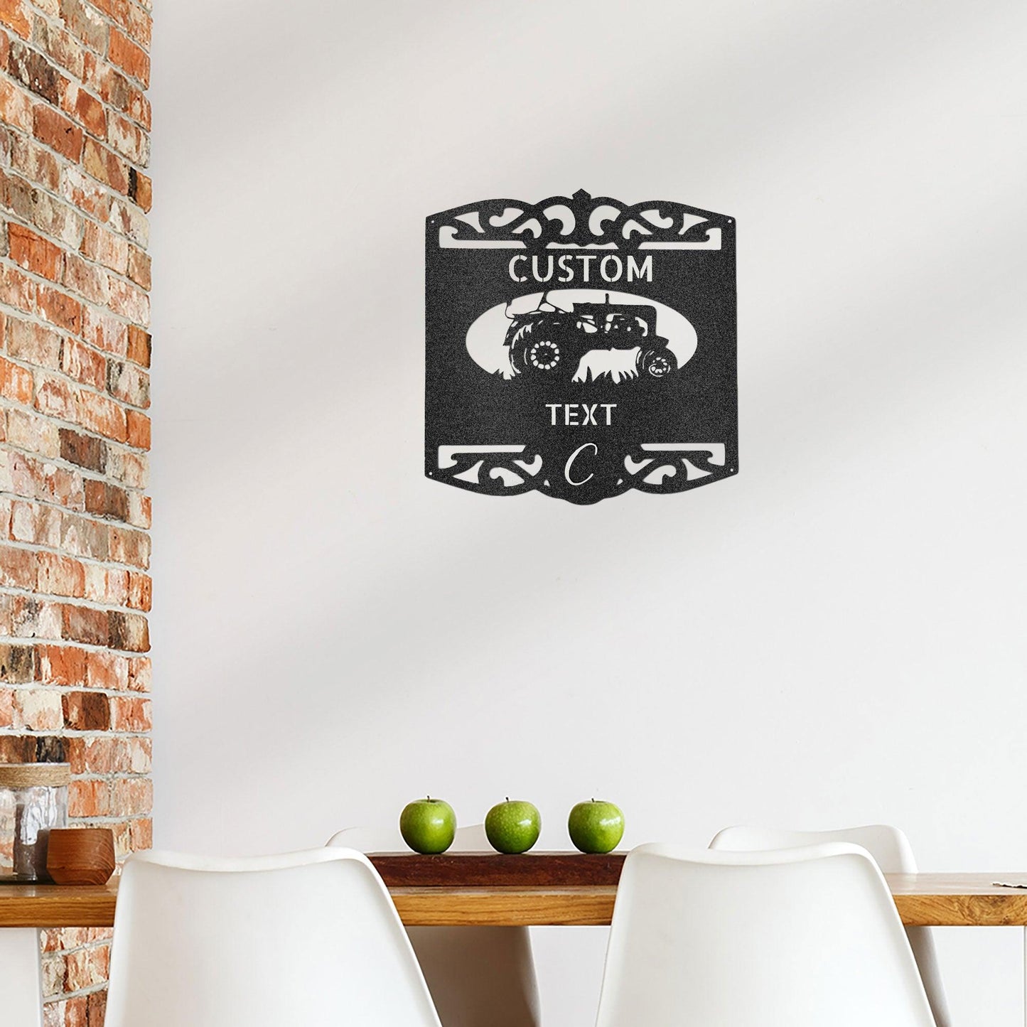 Farm Tractor Personalized Name and Initial Metal Art Wall Sign - Mallard Moon Gift Shop