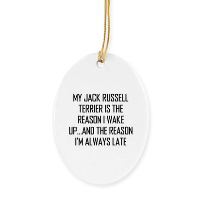 Funny Jack Russell Terrier Dog Gifts from Friends, Christmas Unique Circle Ornaments