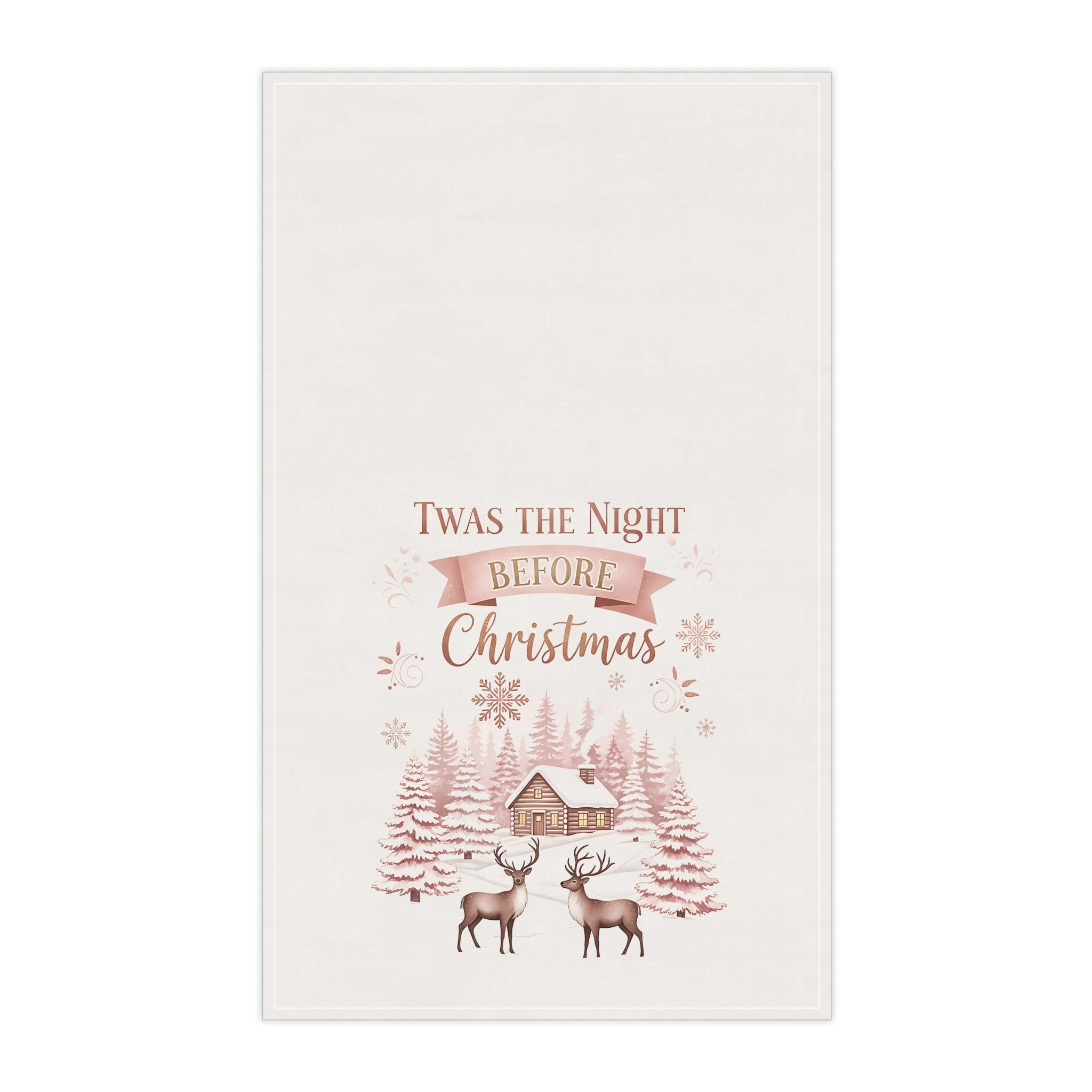 Twas the Night Before Christmas Tea Towel — Rustic Holiday Kitchen Decor