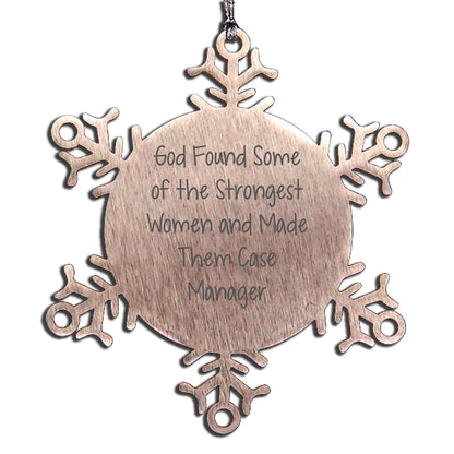 Funny Case Manager Gifts, Unique Christmas Ornaments for Women, Snowflake Ornament from Friends
