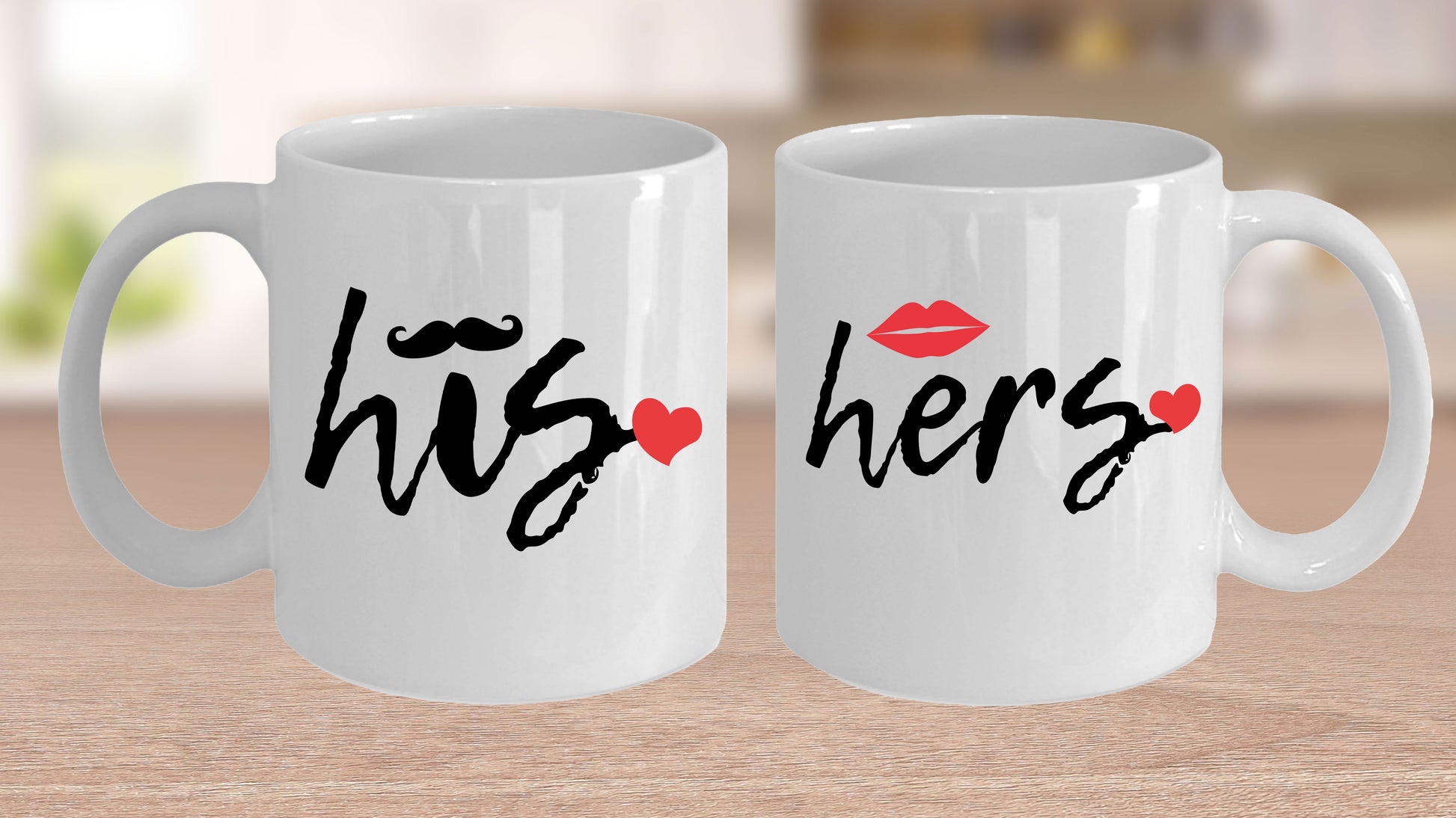 His and Hers Coffee Mug Set – Romantic Ceramic Mug Pair (11oz/15oz) for Couples, Anniversary, or Valentine’s Day - Mallard Moon Gift Shop